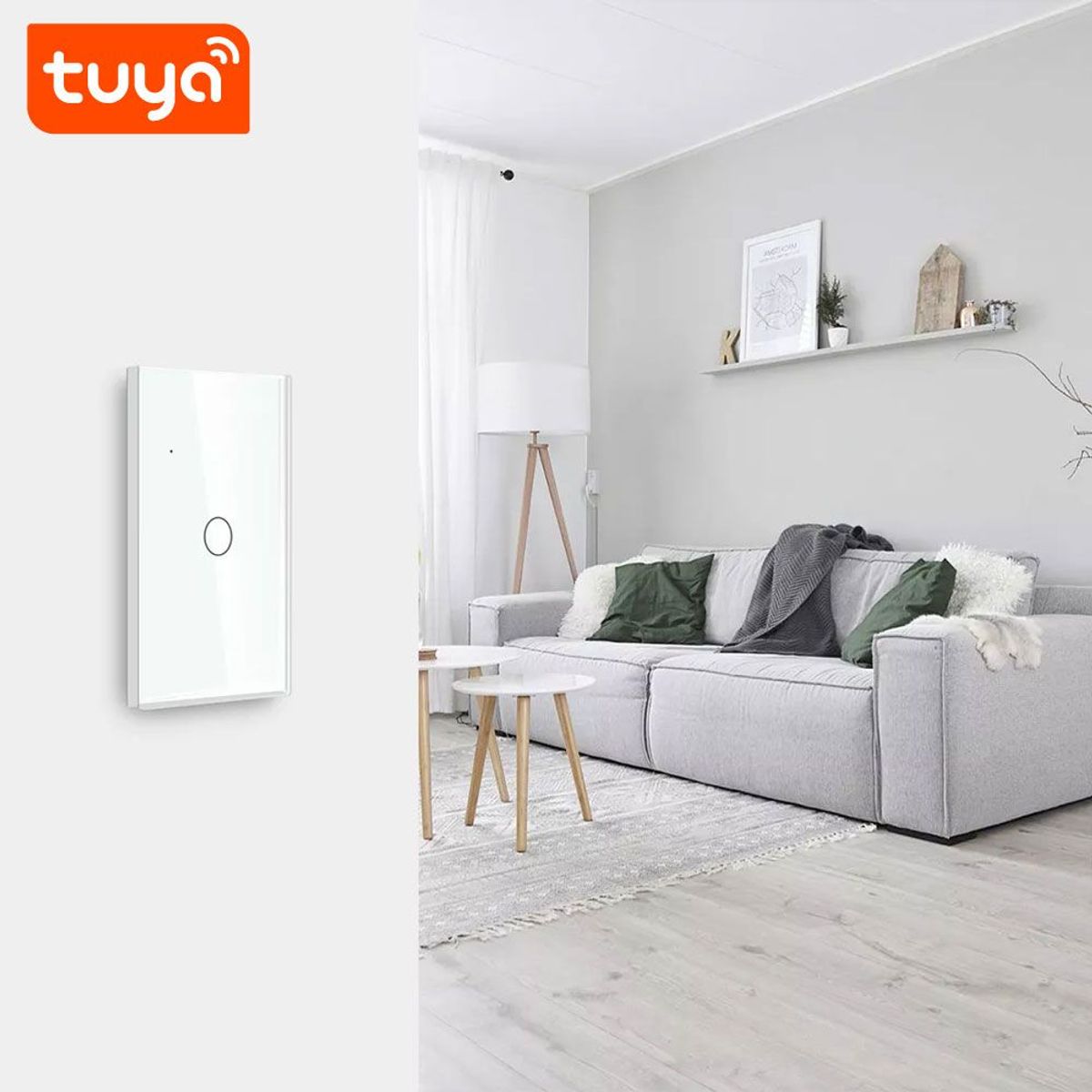 GENERICO - Interruptor Tactil Blanco Wifi Inteligente TUYA PST-WT-U1