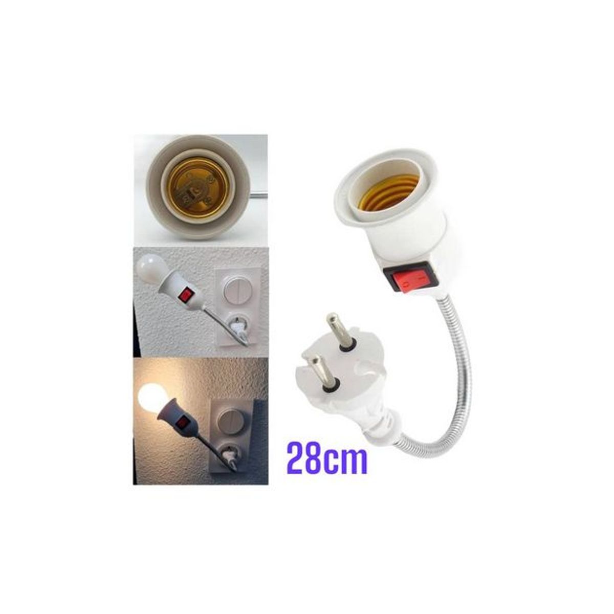 GENERICO - Adaptador de Enchufe con Socate  para Foco