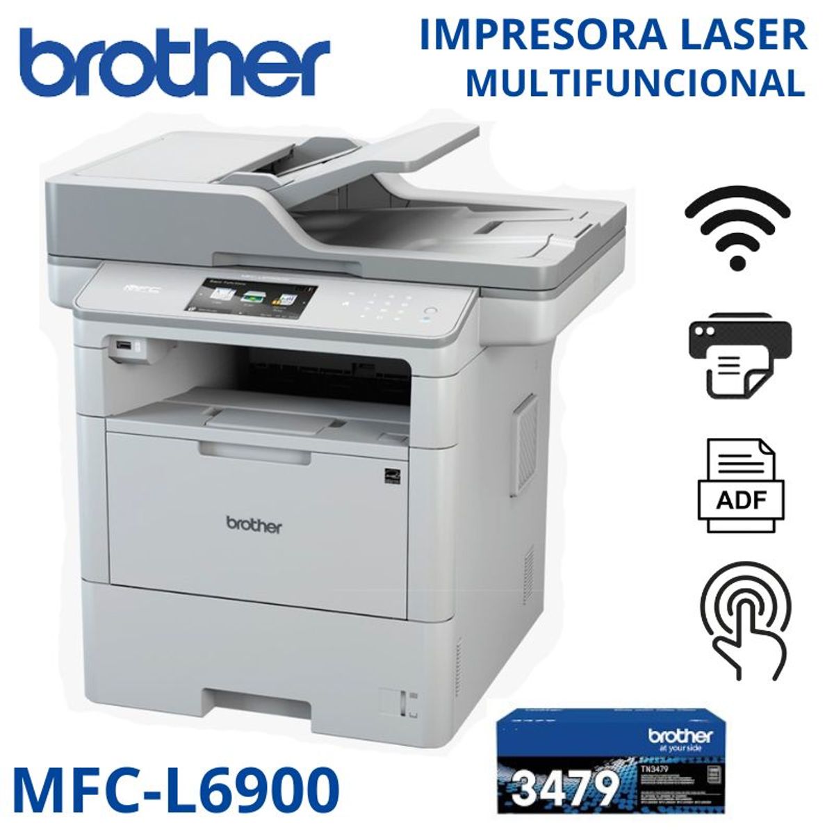 BROTHER - MFC-L6900DW de Brother es un multifuncional láser monocromático