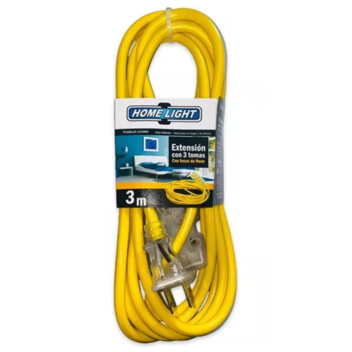 HOME LIGHT - Extensión electrica home light vulcanizado 3 metros amarillo