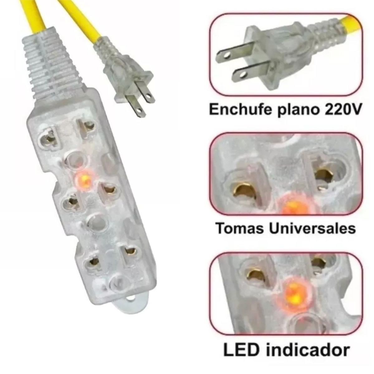 HOME LIGHT - Extensión electrica home light vulcanizado 3 metros amarillo