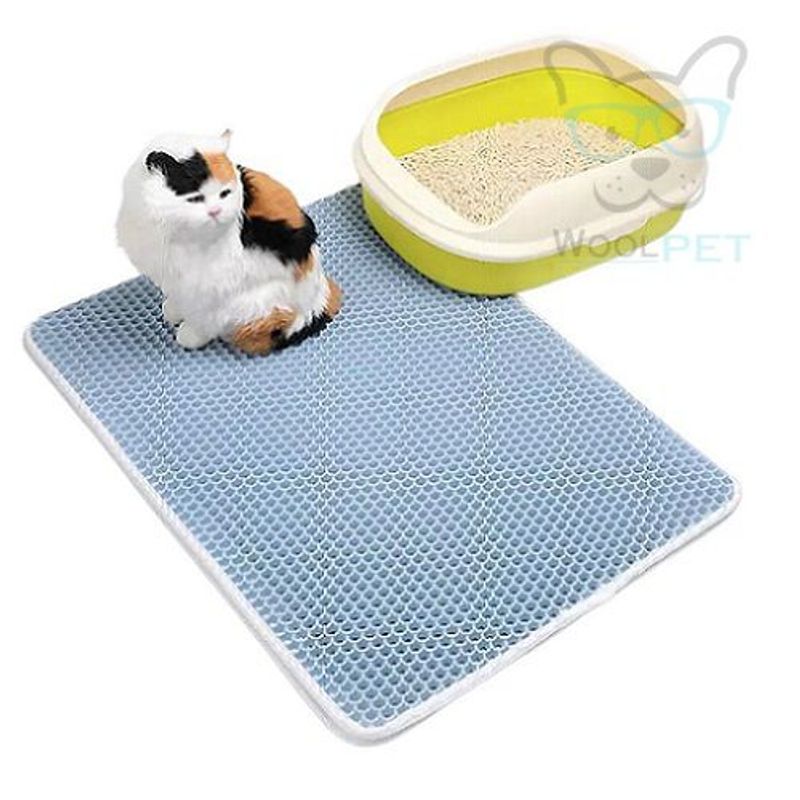 GENERICO - Alfombra para Salida de Arenero de Gato 55X75 cm - CELESTE