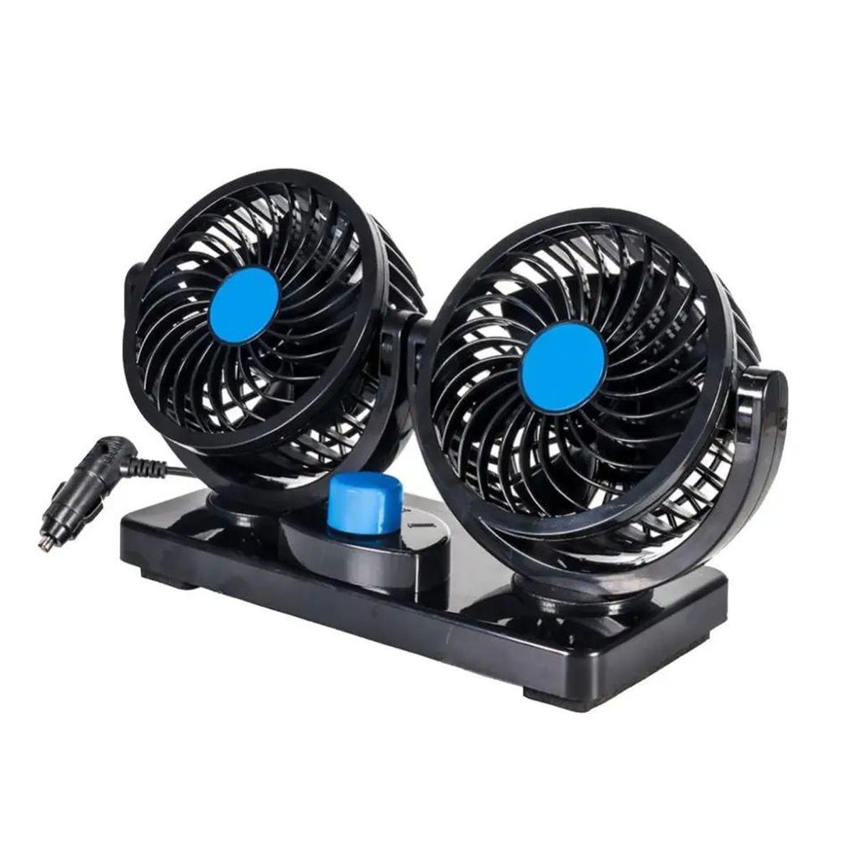 GENERICO - Ventilador Doble Cabezal Auto 360 Graduable Portatil 12v