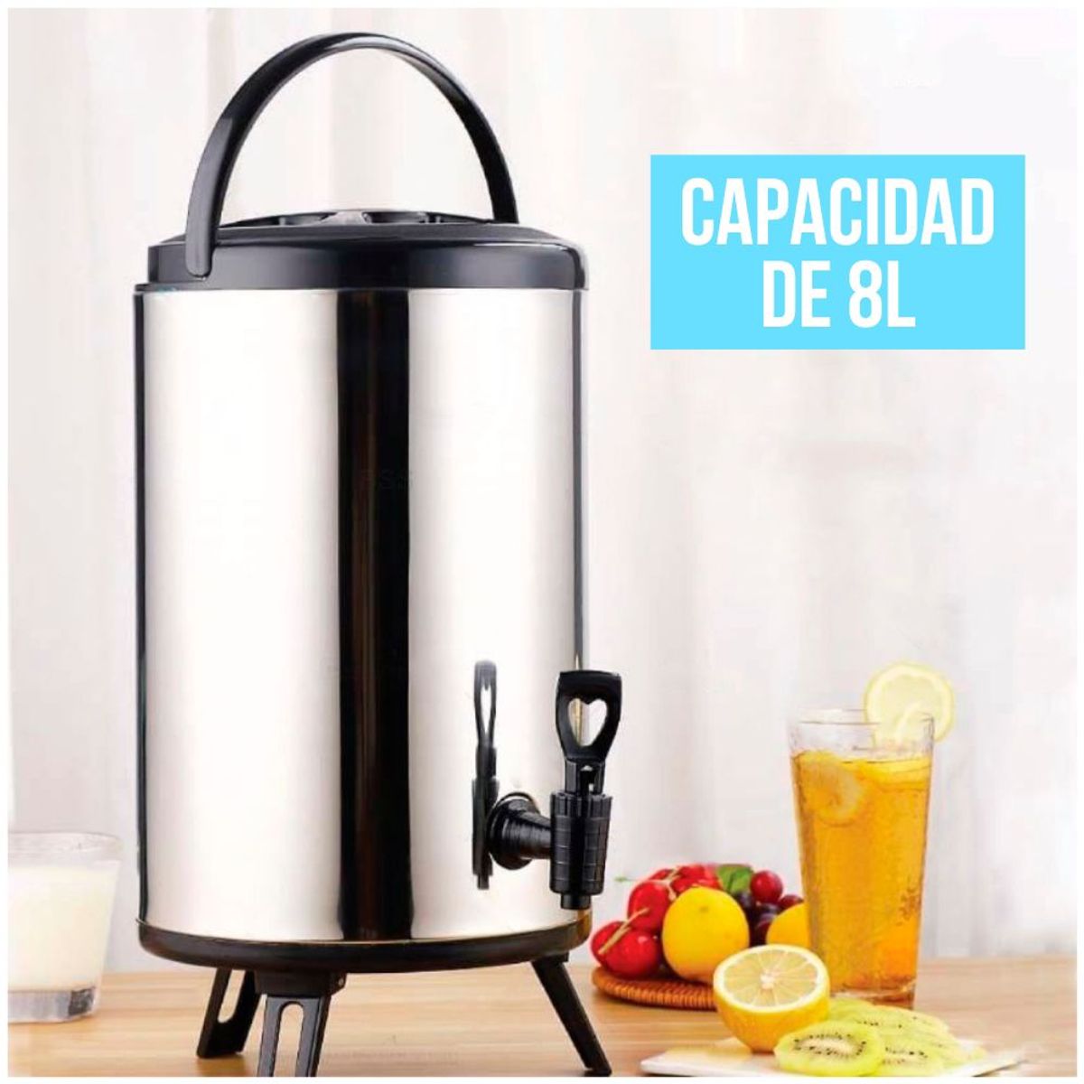 MINARI - Termo Dispensador Agua Caliente Portátil Acero Inoxidable 8 Litros T80