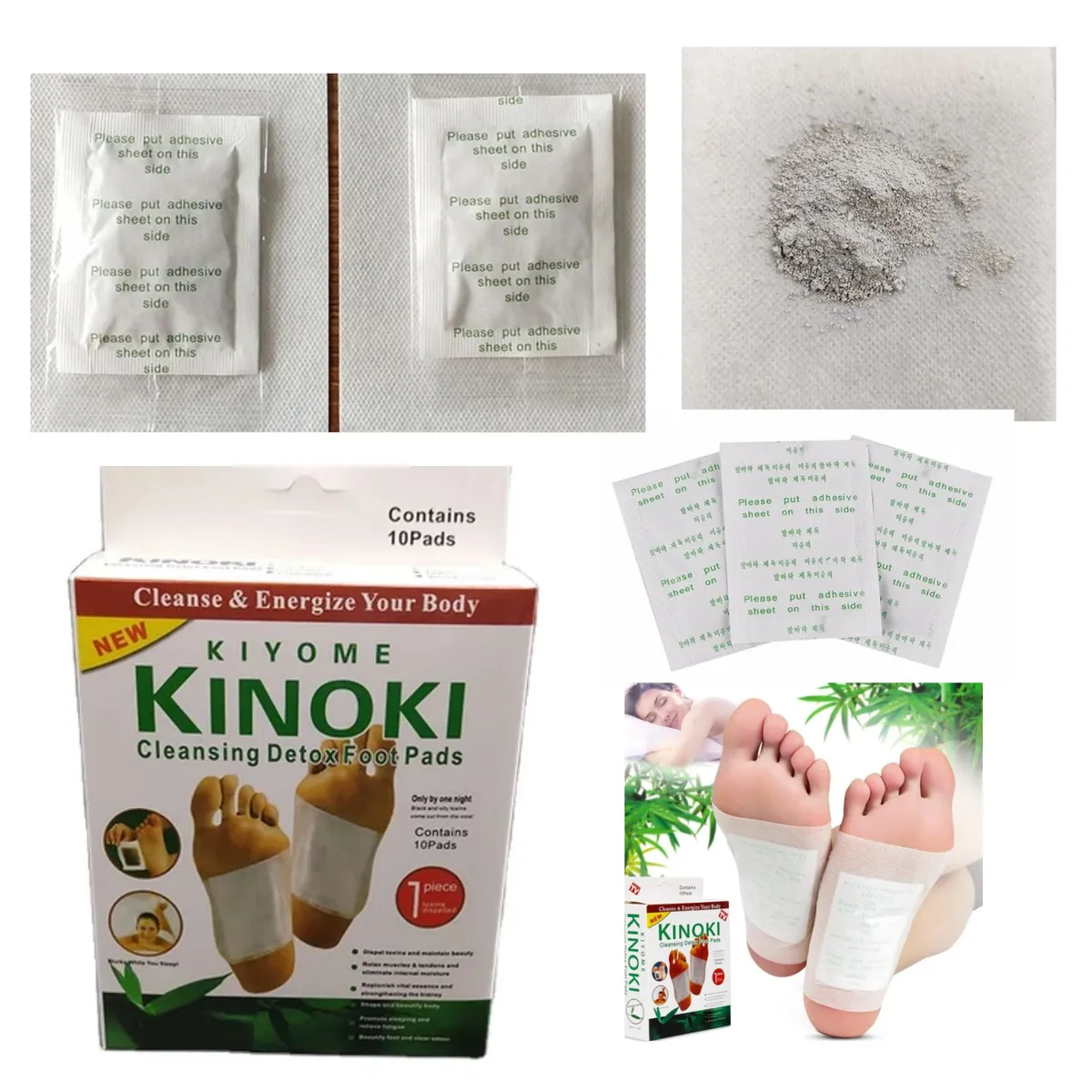 GENERICO - KINOKI Parches Desintoxicante para Pies caja de 10 unidades