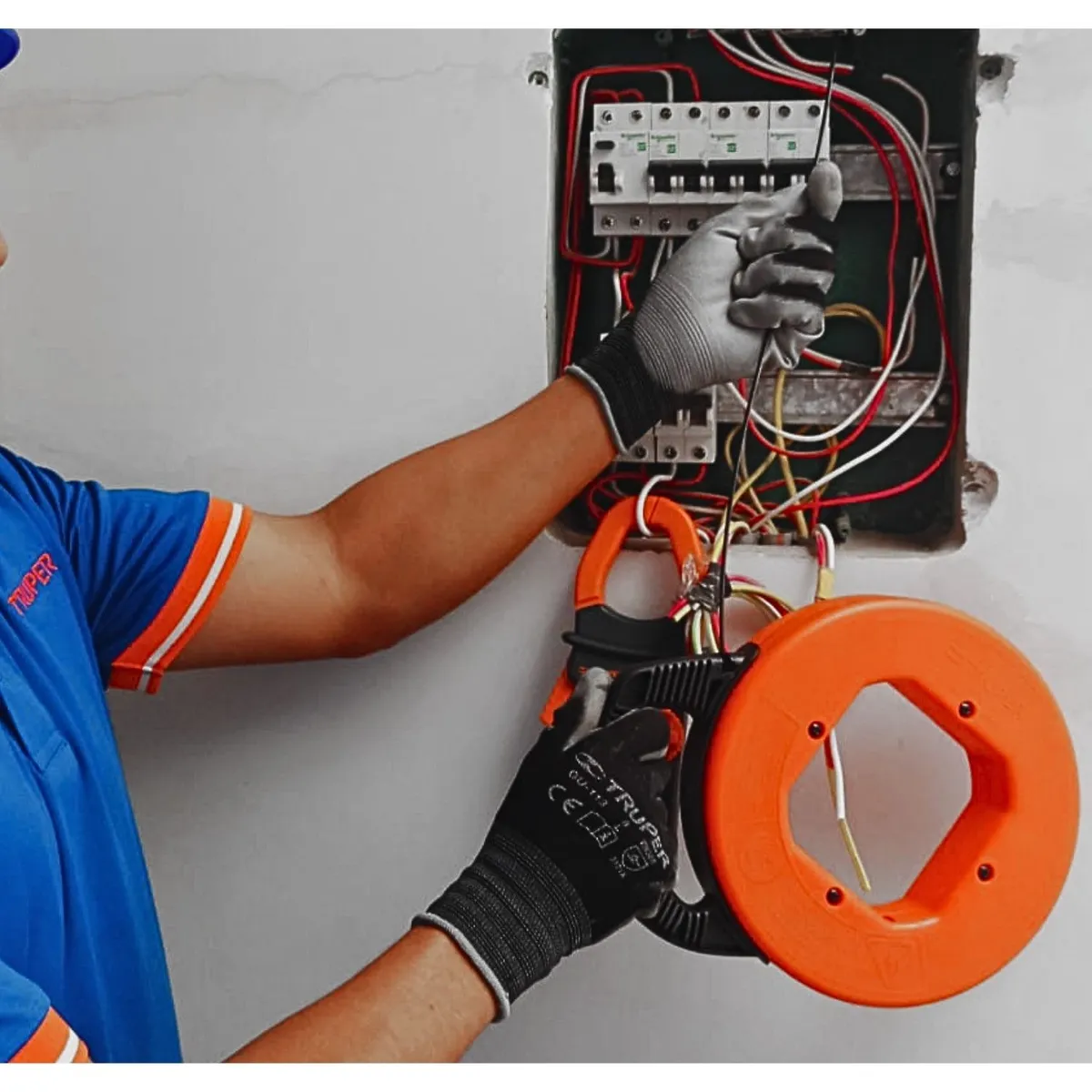 TRUPER - KIT wincha pasacables uso rudo 15m pelacables profesional desarmadores