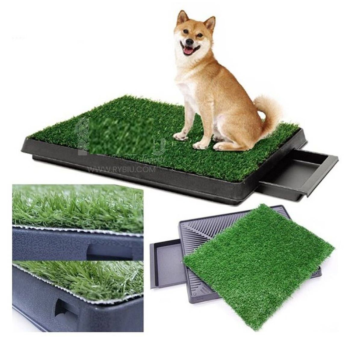 GENERICO - Baño Ecologico Portatil con Cesped para Perros Grande