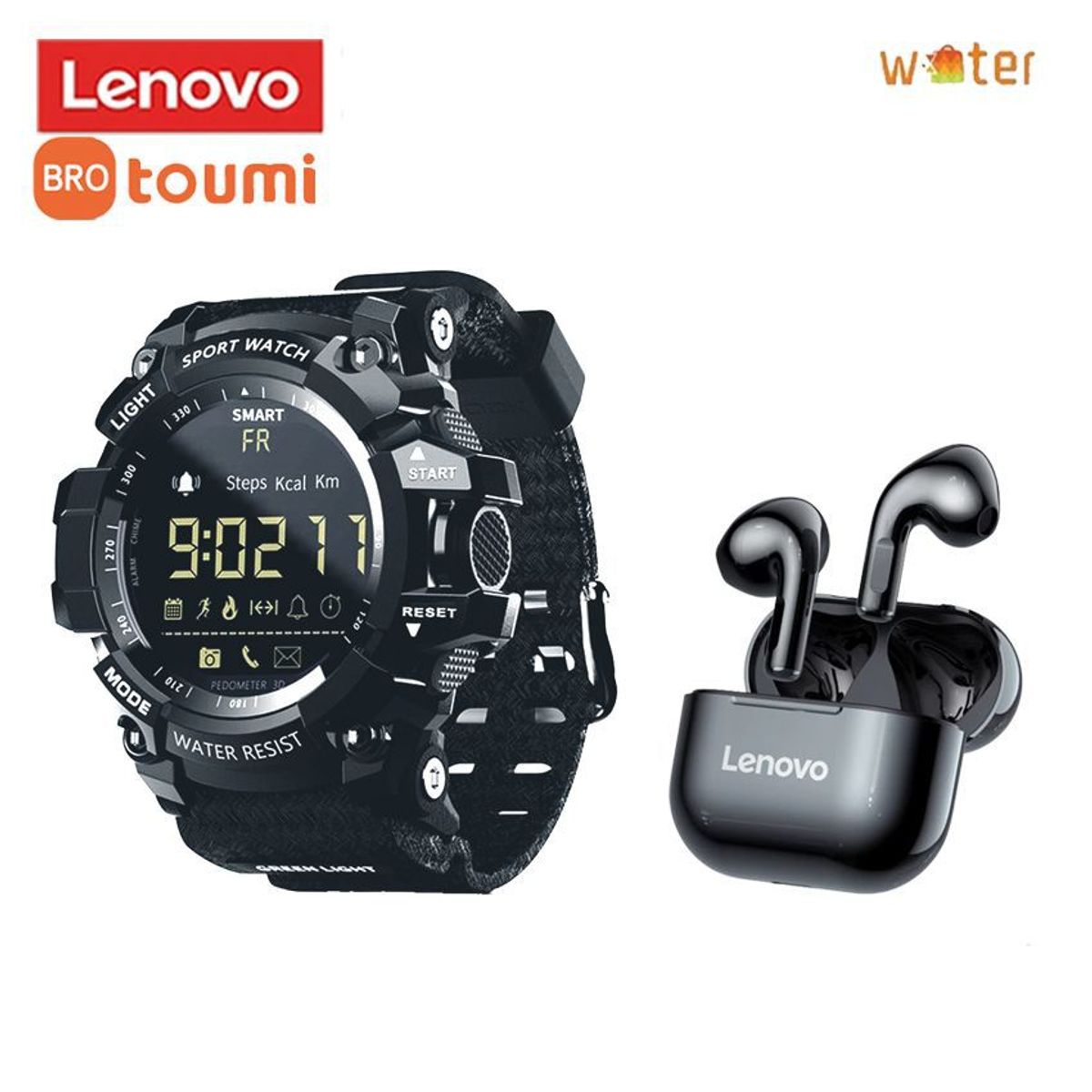 LENOVO - Audífonos Lenovo LP40 Tws Ultradelgado Audífonos y Toumi Watch GT-Z