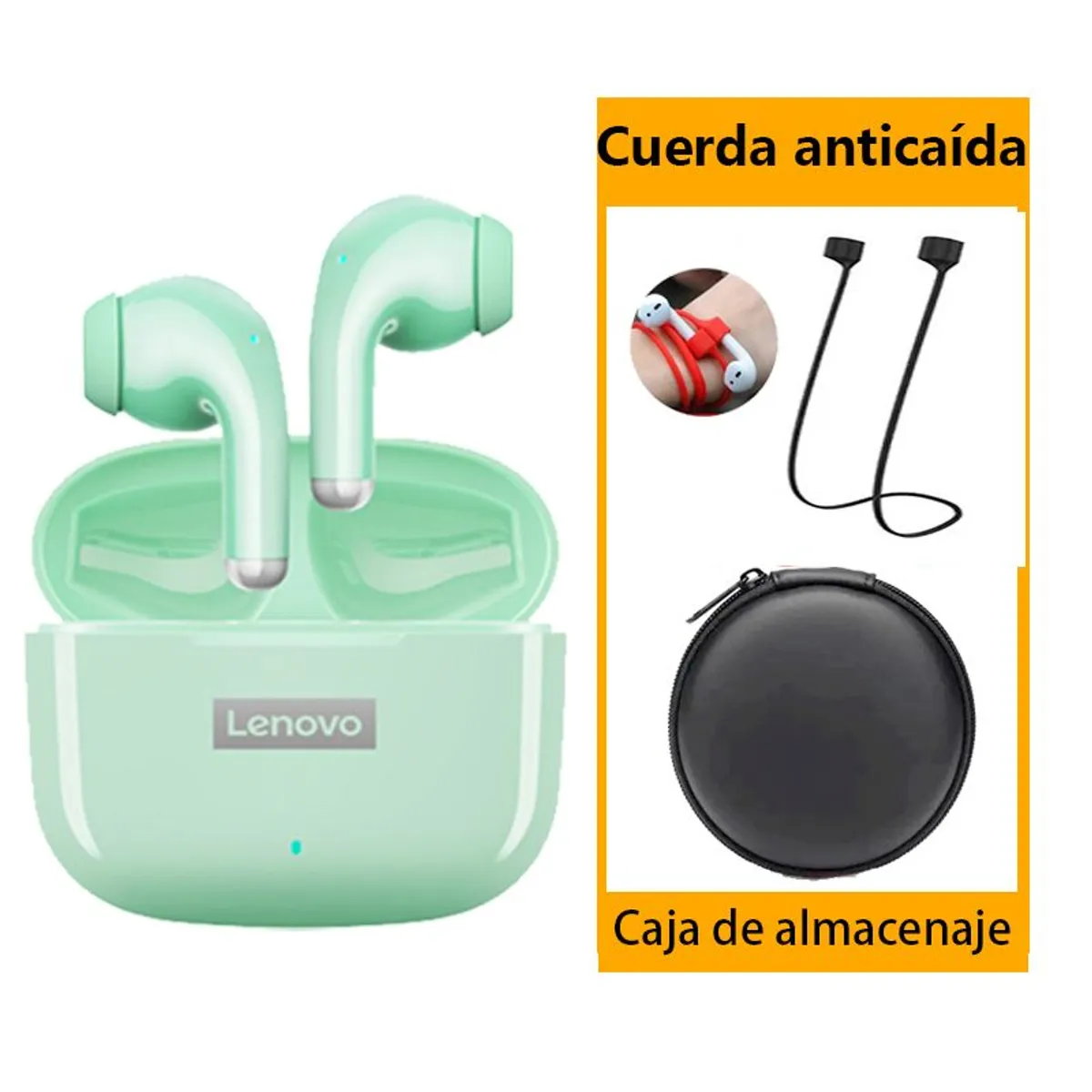 LENOVO - Lenovo LP40 Pro De Audífonos TWS-Green y Bolsa-Negro