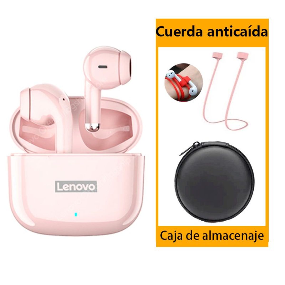 LENOVO - Lenovo LP40 Pro Audífonos TWS-Rosa y Bolsa de almacenamiento