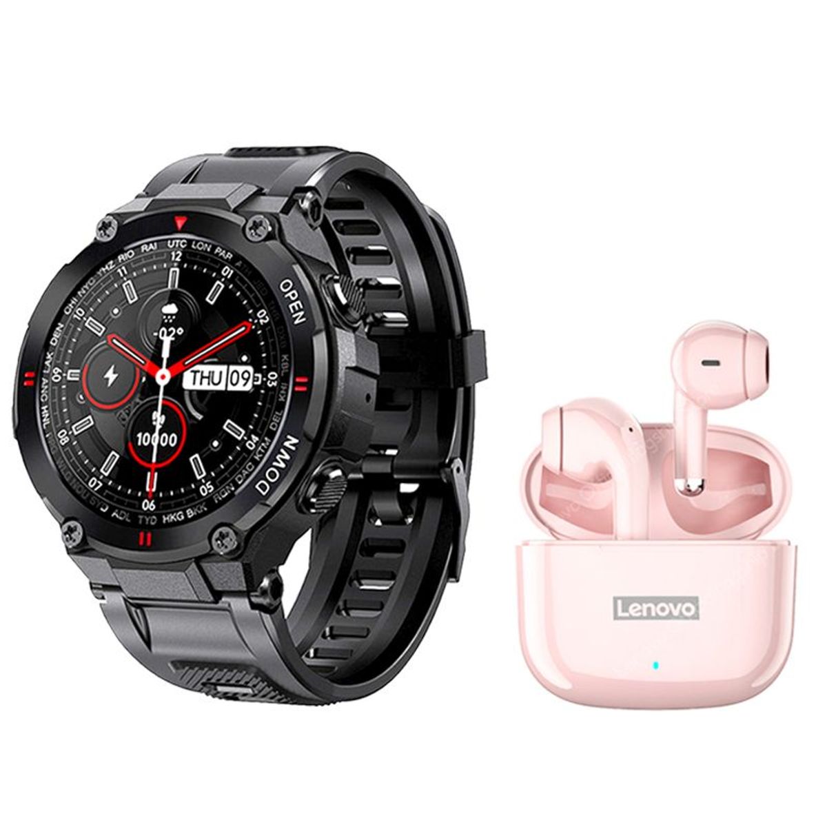 LENOVO - Audífonos Lenovo LP40 Pro-Rosa Tws y Toumi Watch T-MIX