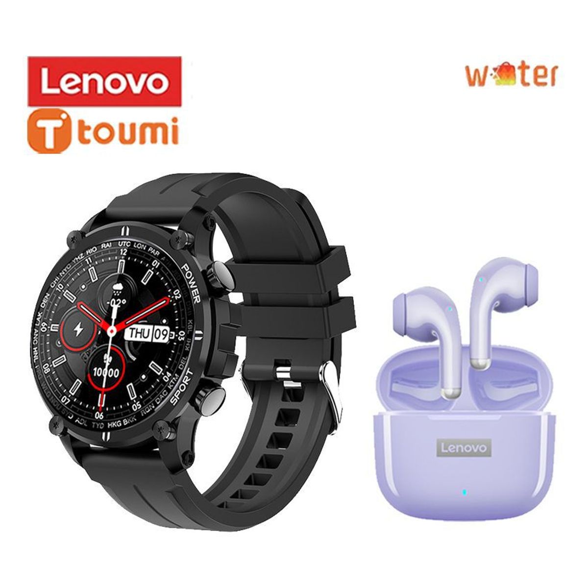 LENOVO - Lenovo LP40 Pro Audífonos tws y Toumi Watch T-Lite Reloj inteligente