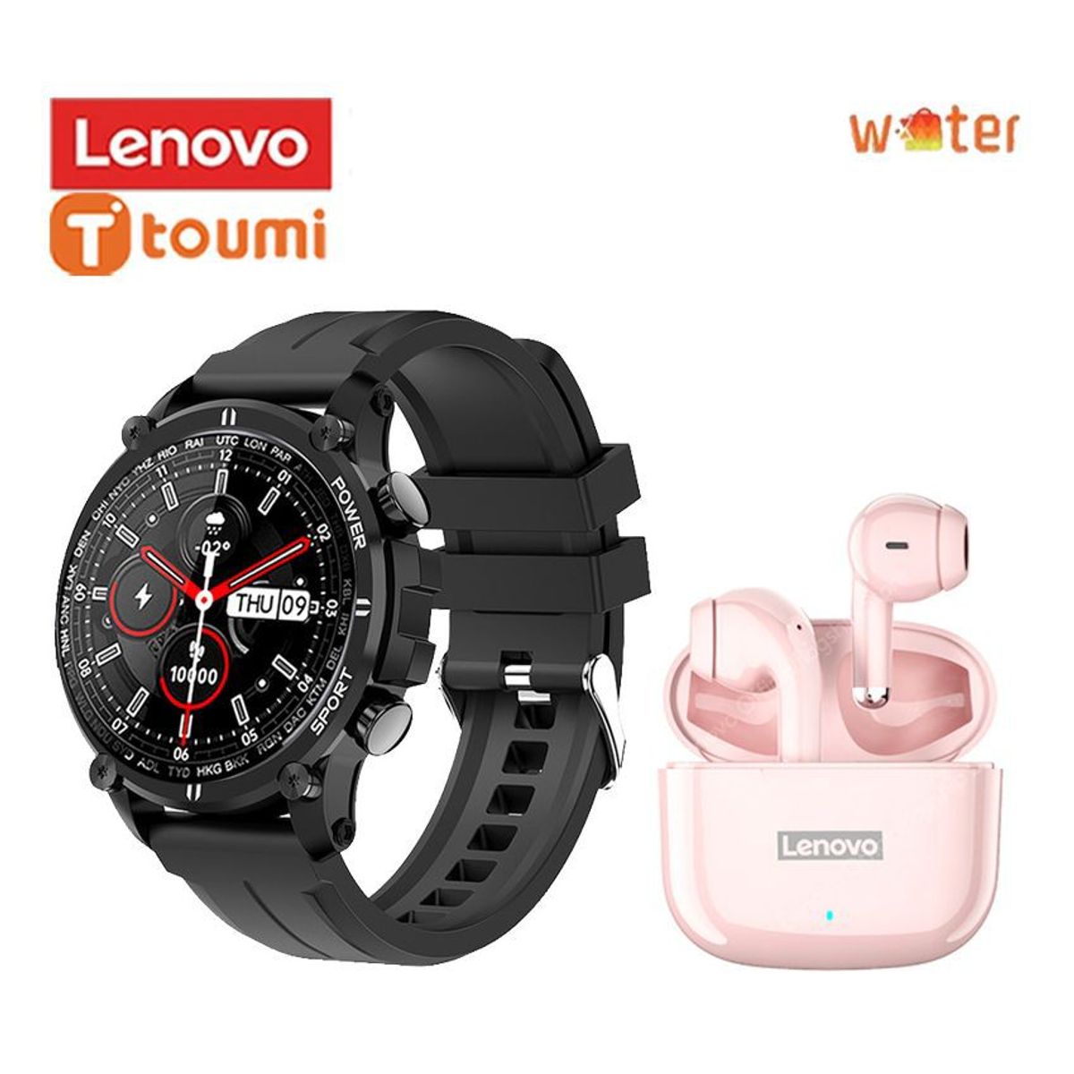 LENOVO - Lenovo LP40 Pro Audífonos tws y Toumi Watch T-Lite Reloj inteligente
