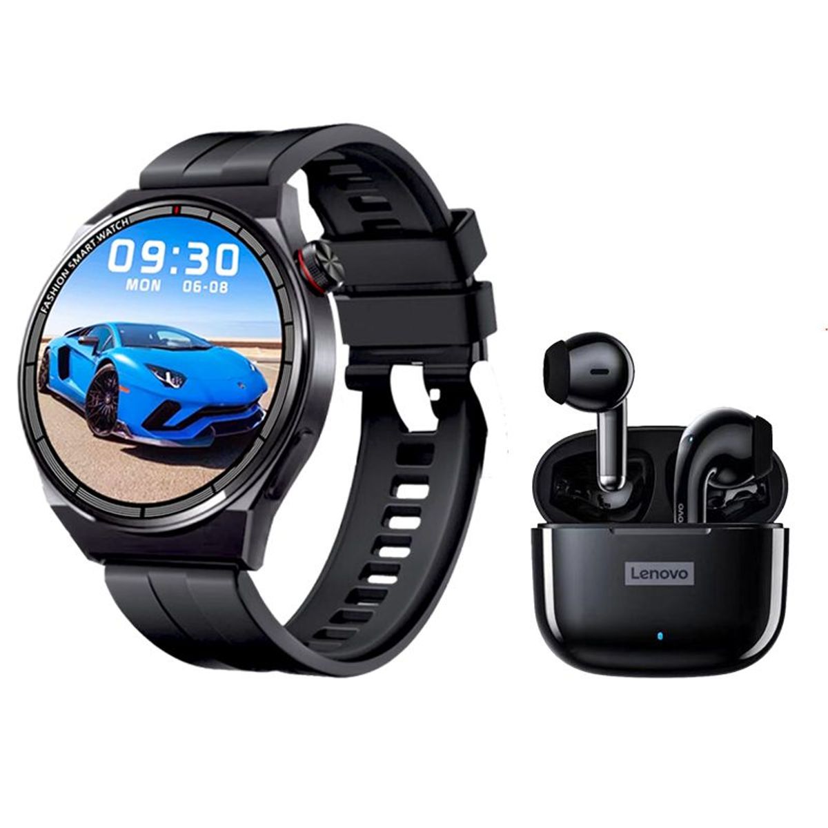 LENOVO - Lenovo LP40 Pro De Audífonos y Toumi Watch GT-P Max-Negro