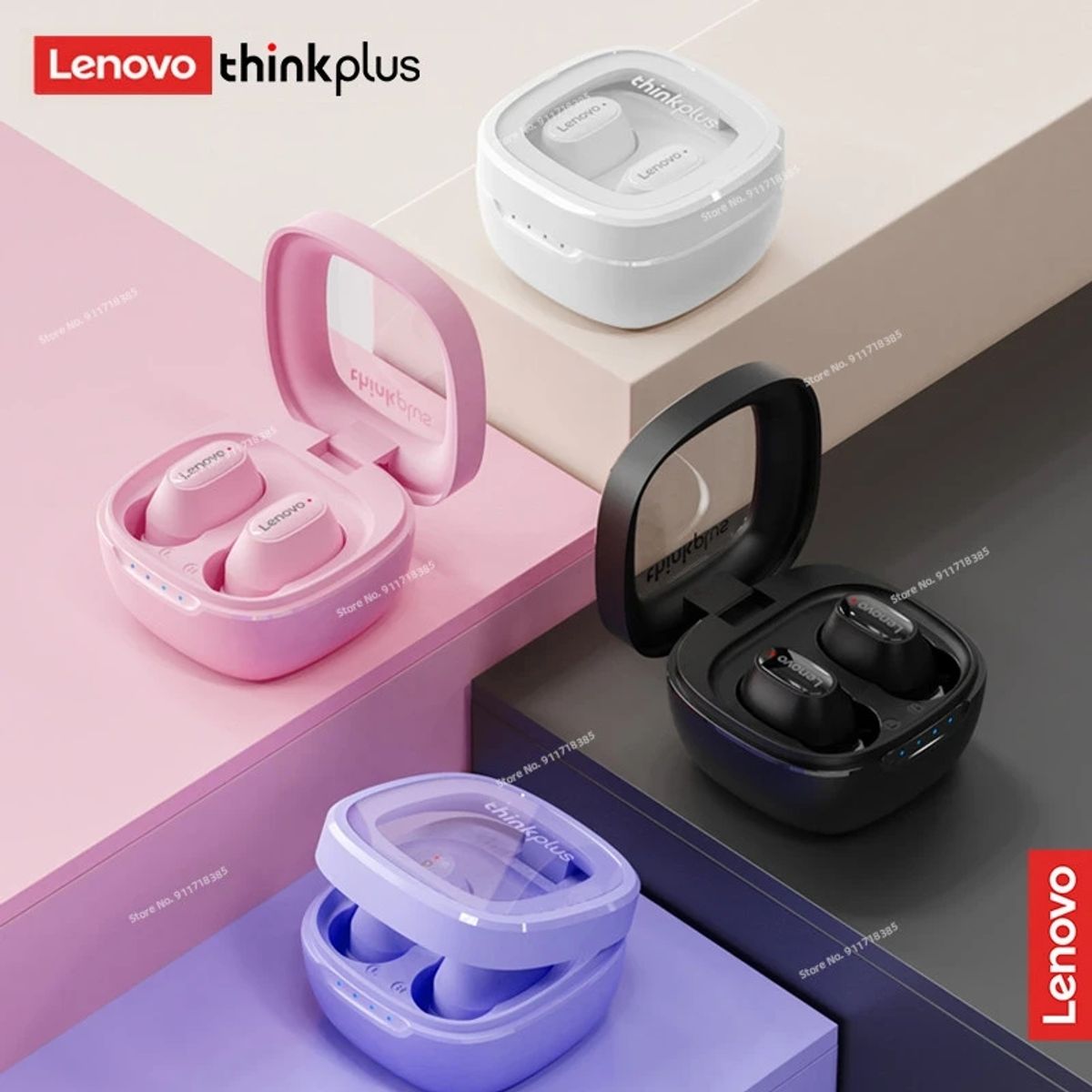 LENOVO - Set 2 De Lenovo XT62 De  Auricular bluetooth inalámbrico