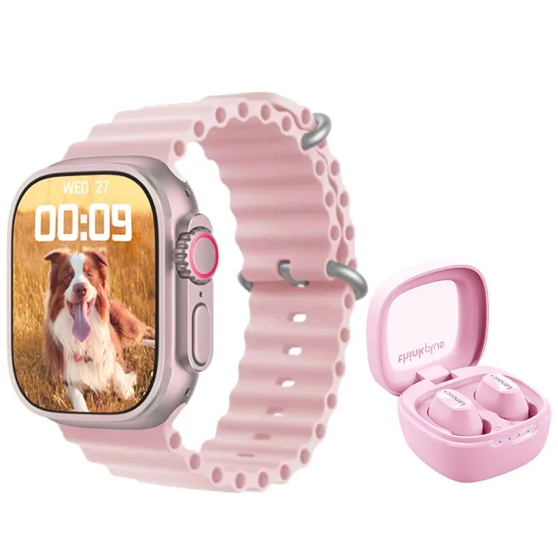 LENOVO - Audífonos Lenovo XT62 De Tws y Toumi watch Reloj inteligente-Rosa