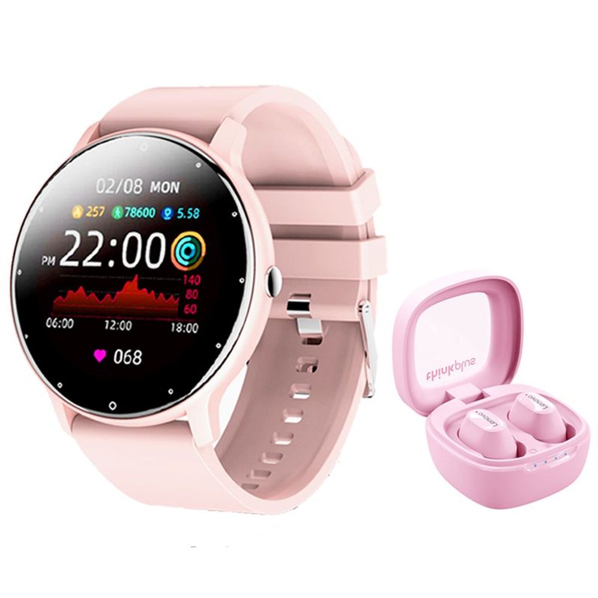 LENOVO - Audífonos Lenovo XT62 De Tws y Toumi Fit 2 watch-Rosa