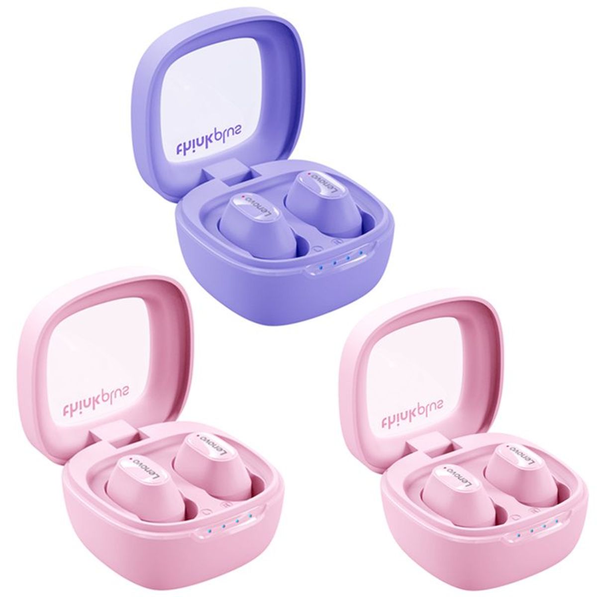 LENOVO - Set 3 De  Audífonos Lenovo XT62 De Tws Bluetooth 5.3-2Rosa+1Morado