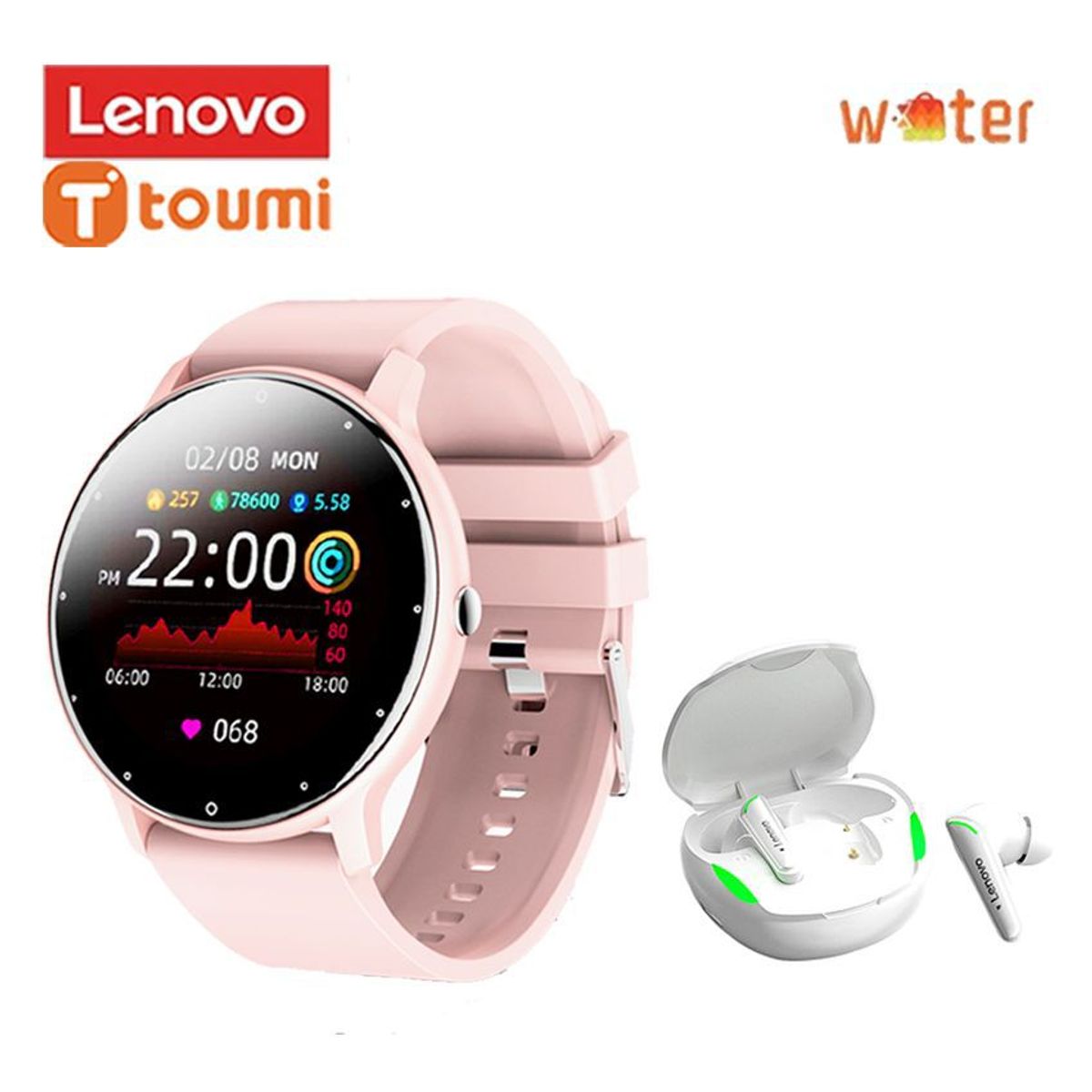 LENOVO - Audífonos Lenovo XT92 Tws y Toumi Fit 2 watch Reloj inteligente
