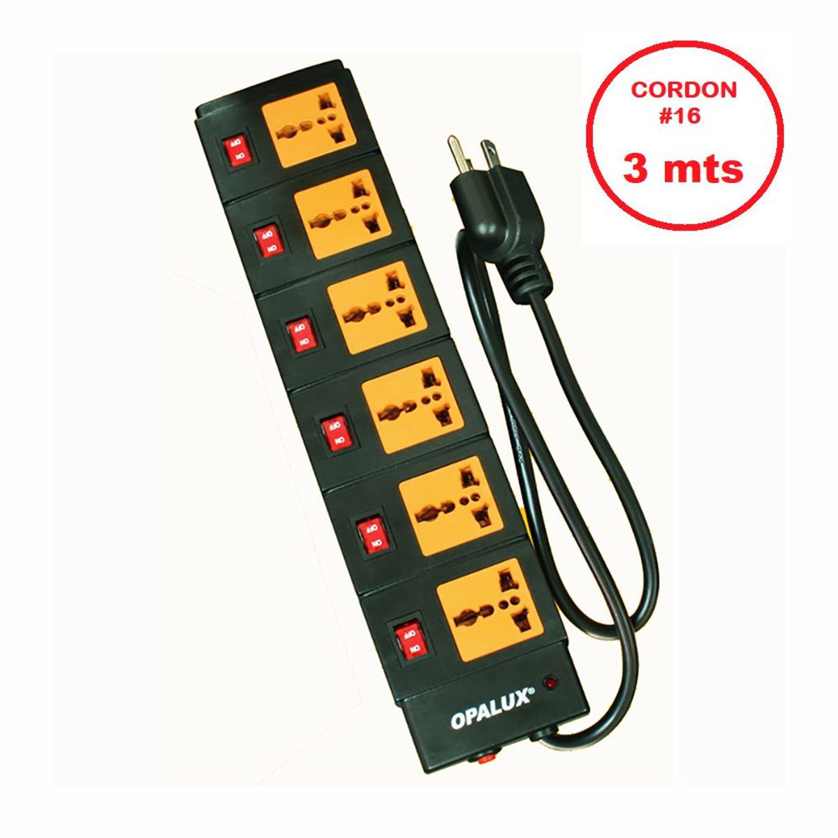 OPALUX - EXTENSION Supresor de Pico 6 Tomas Múltiples INDEPENDIENTES - Opalux