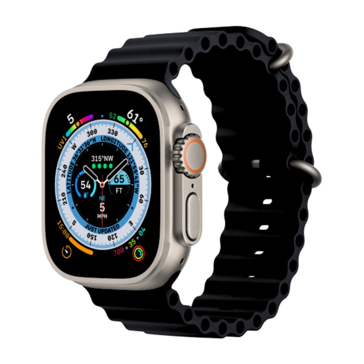 GENERICO - CORREA OCEAN PARA SMARTWATCH Y APPLEWATCH 42 A 49MM NEGRO