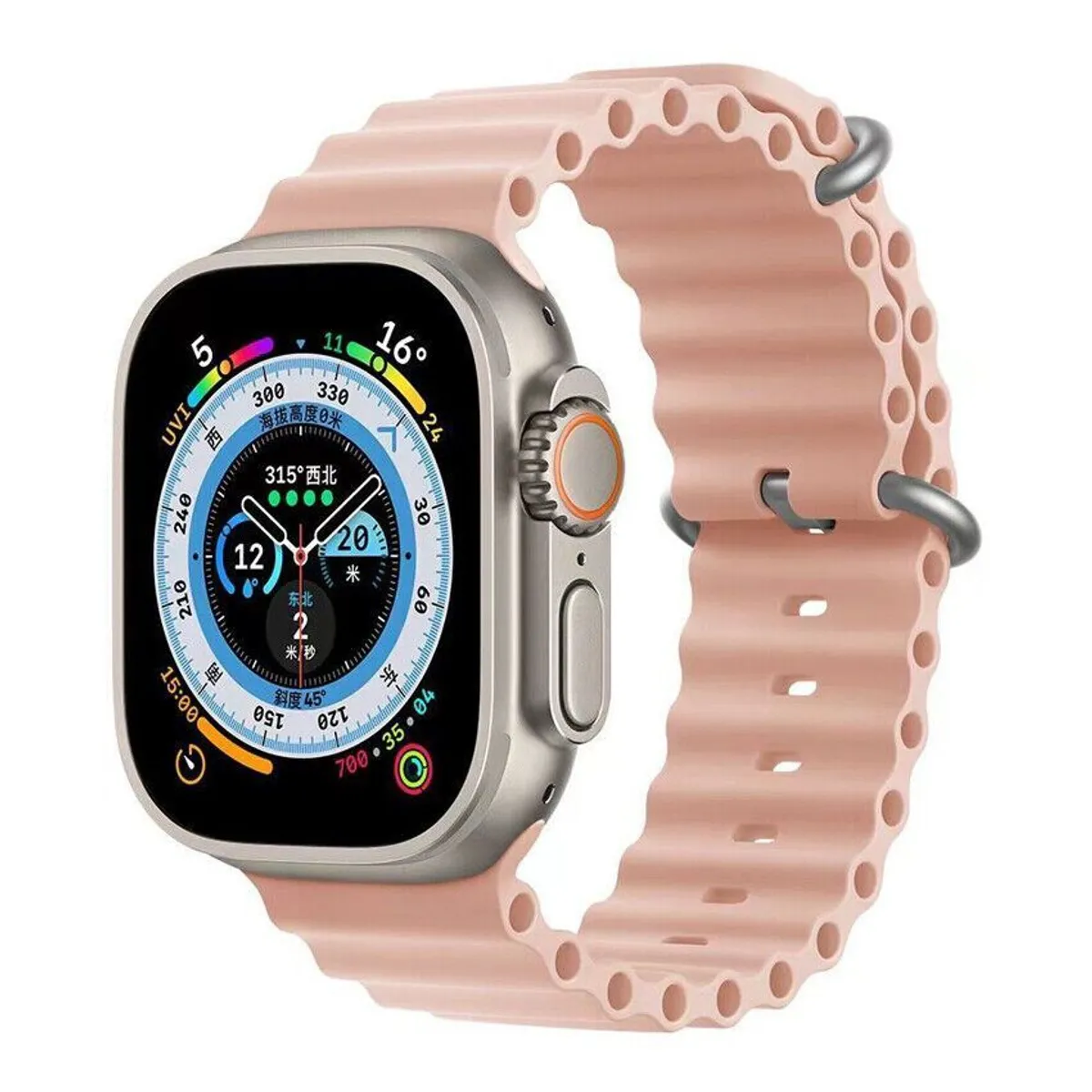 GENERICO - CORREA OCEAN PARA SMARTWATCH Y APPLEWATCH 42 A 49MM ROSADO