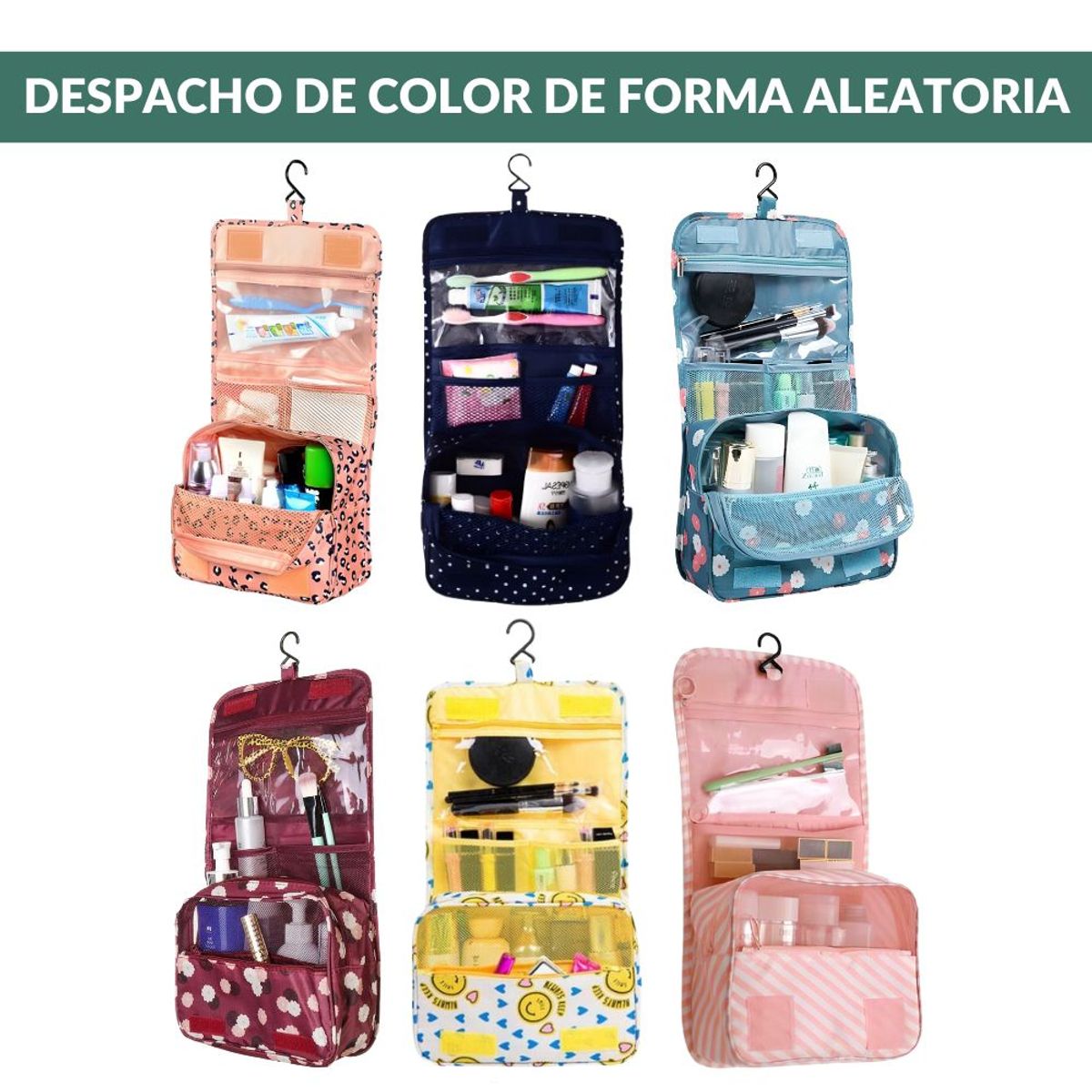 MINARI - Neceser de Maquillaje Bolsa Cartera de Viaje 151N - color aleatorio
