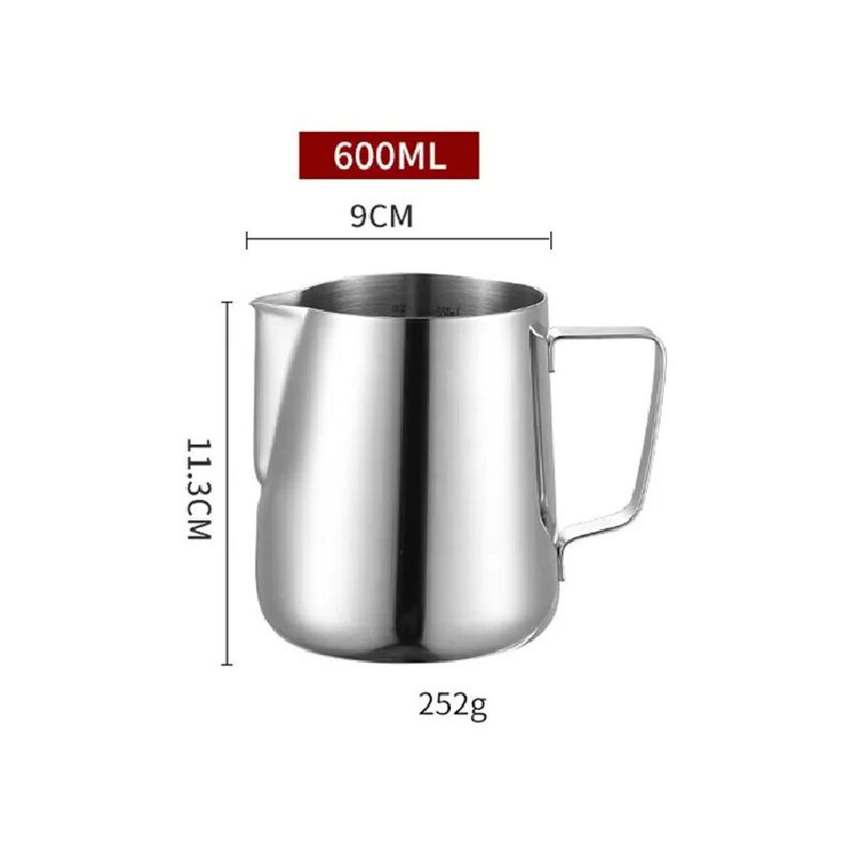 GENERICO - Jarra barista acero inox 600ml