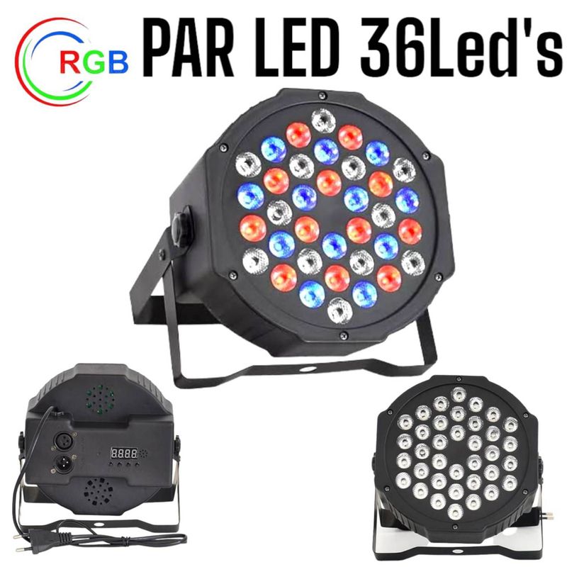 GENERICO - Par LED de 3Watt de 36Leds RGB AutoSound DMX520 Reflector Luces Color
