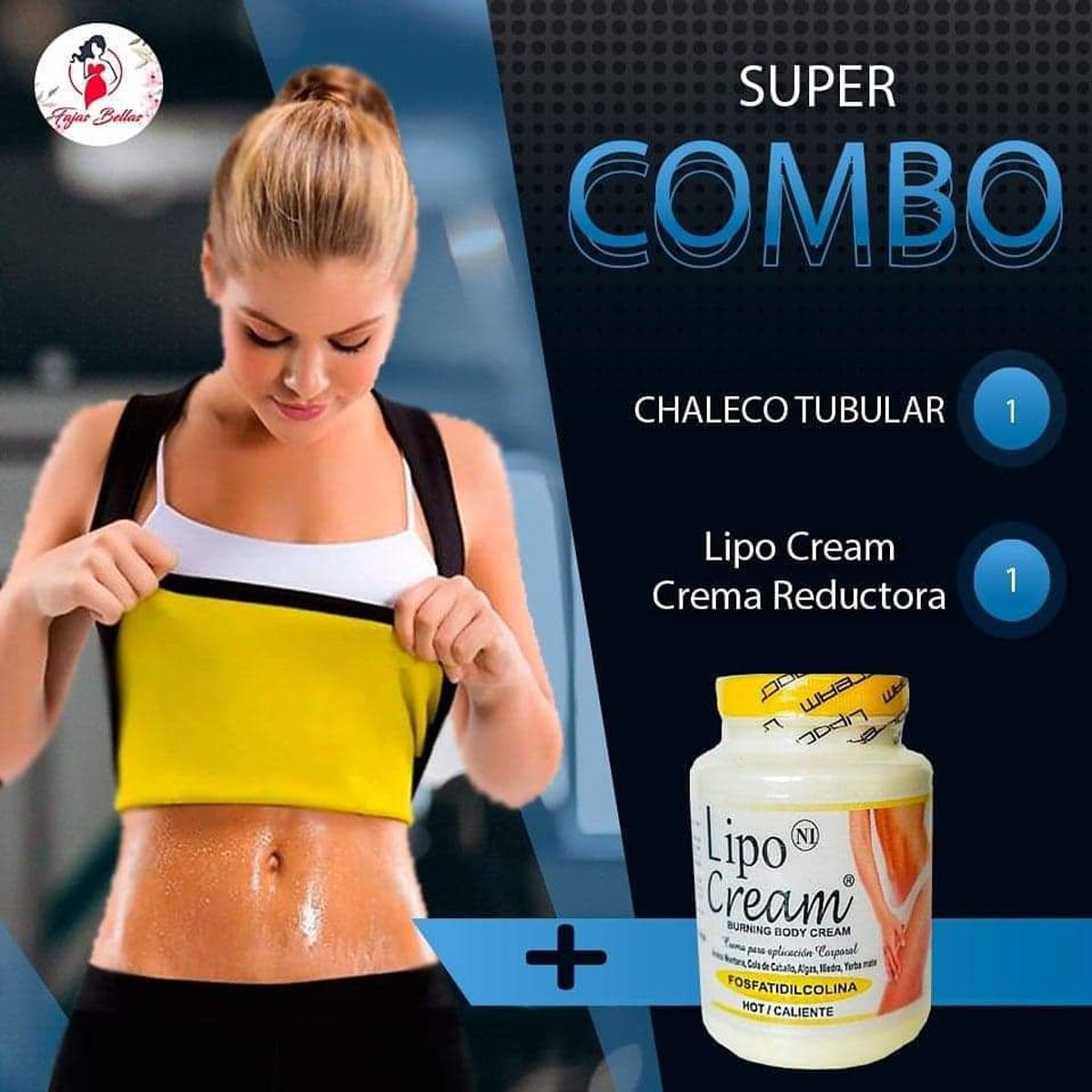 GENERICO - Combo Faja Térmica Sweat Mujer Crema Reductora Lipo Cream