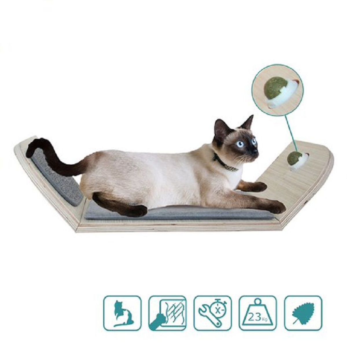 ALL FOR PAWS - Skywalk  Rascador cama con pelota de Catnip para Gatos