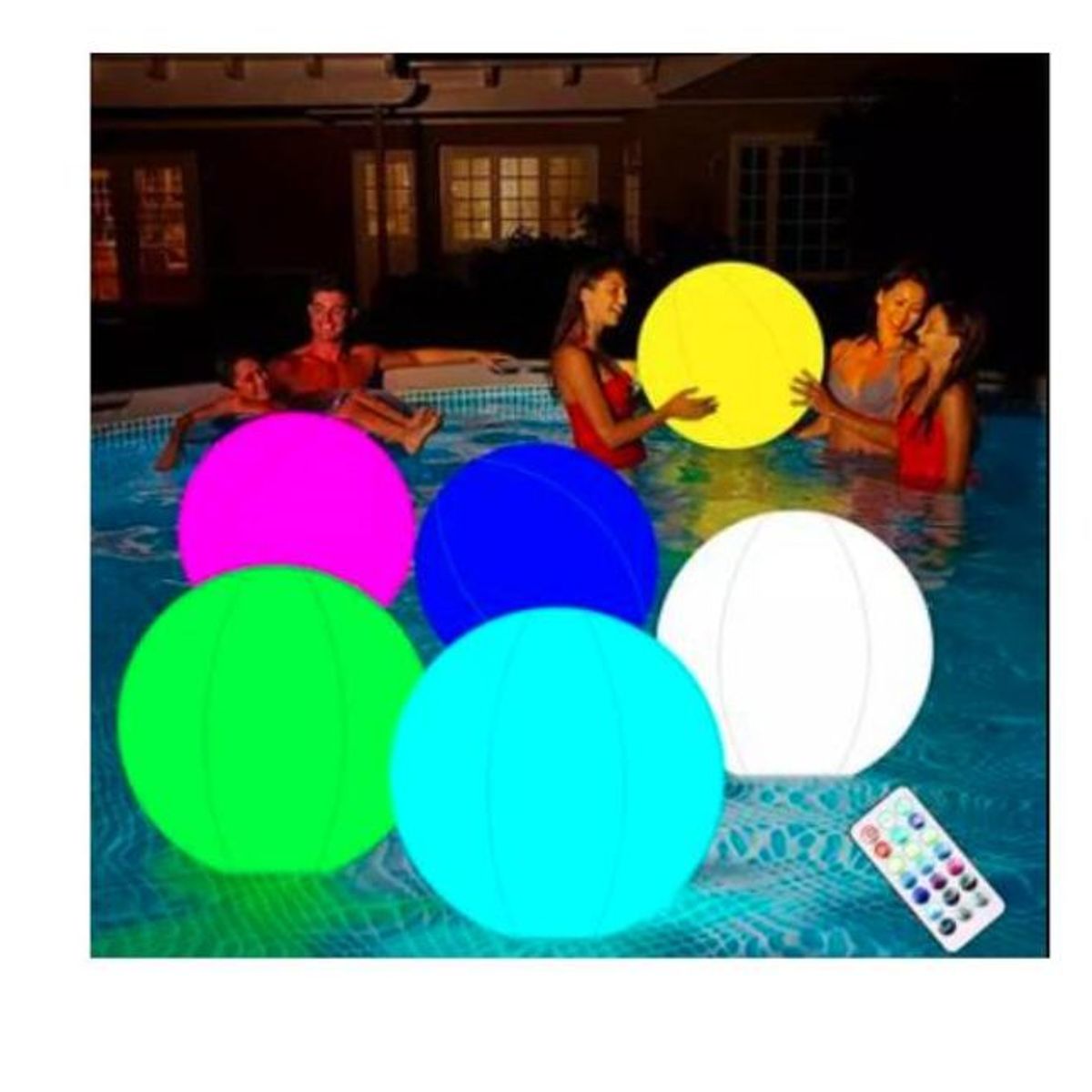 GENERICO - Pelota led playera  multicolor con control remoto
