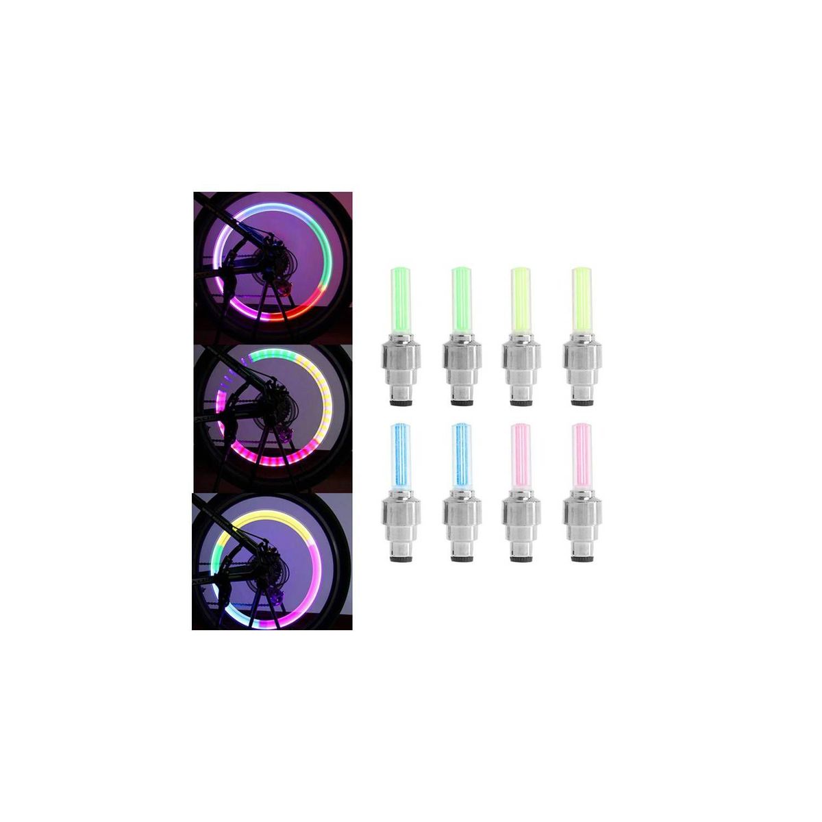 GENERICO - Pack 2Unidades Flash Led RGB para Moto Auto Bicicleta
