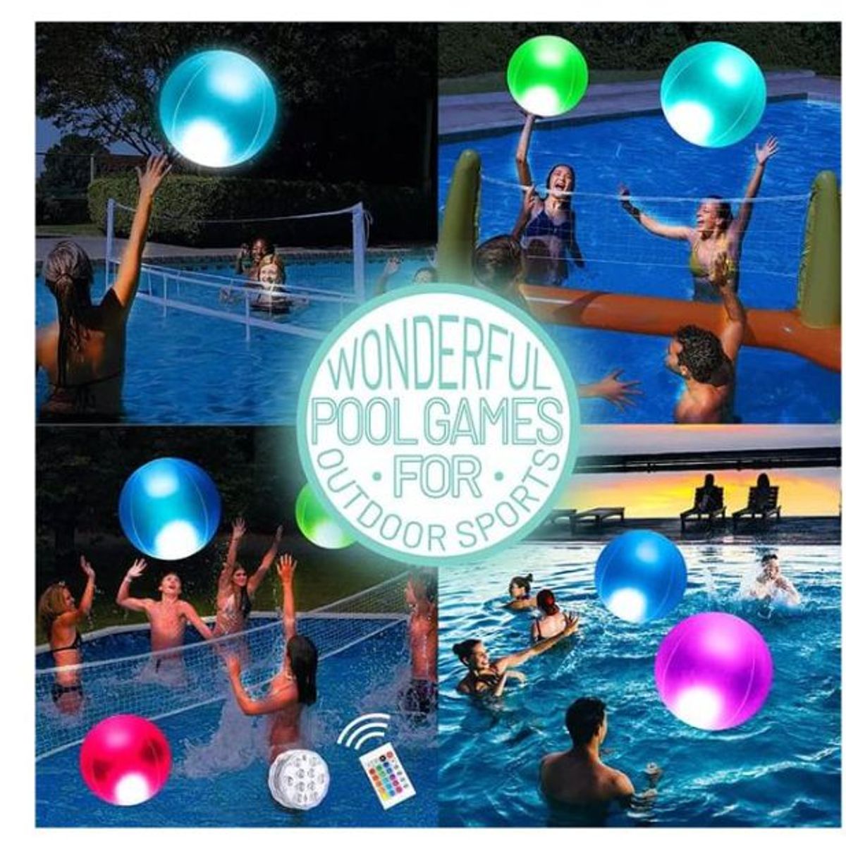 GENERICO - Pelota led playera  multicolor con control remoto