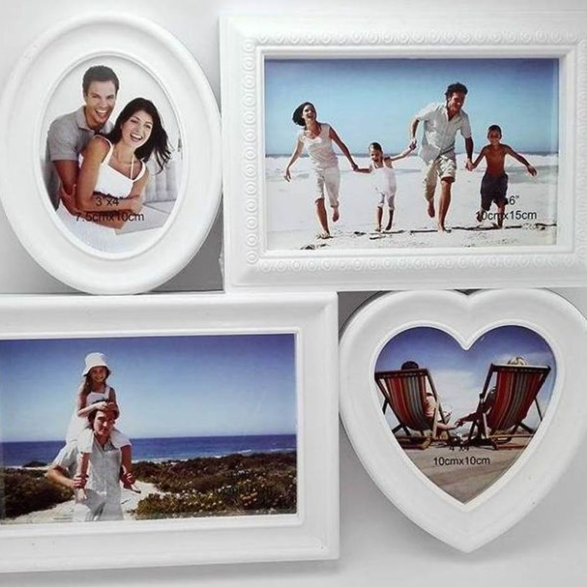 GENERICO - Portafotos cuadro para 4 fotos - blanco