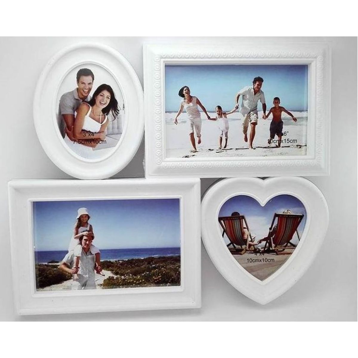 GENERICO - Portafotos cuadro para 4 fotos - blanco