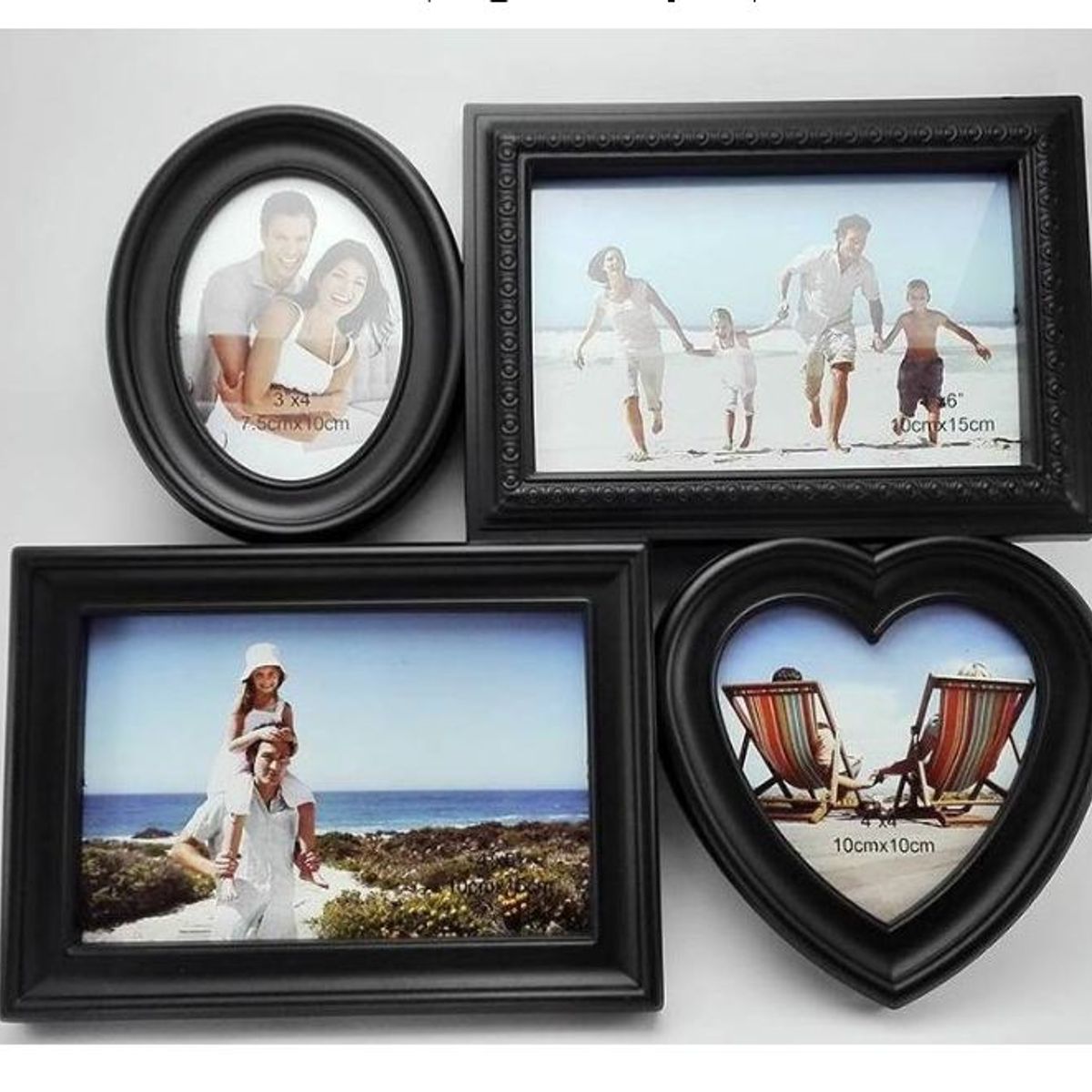 GENERICO - Portafotos cuadro para 4 fotos - NEGRO