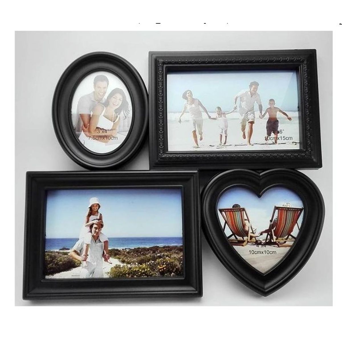GENERICO - Portafotos cuadro para 4 fotos - NEGRO