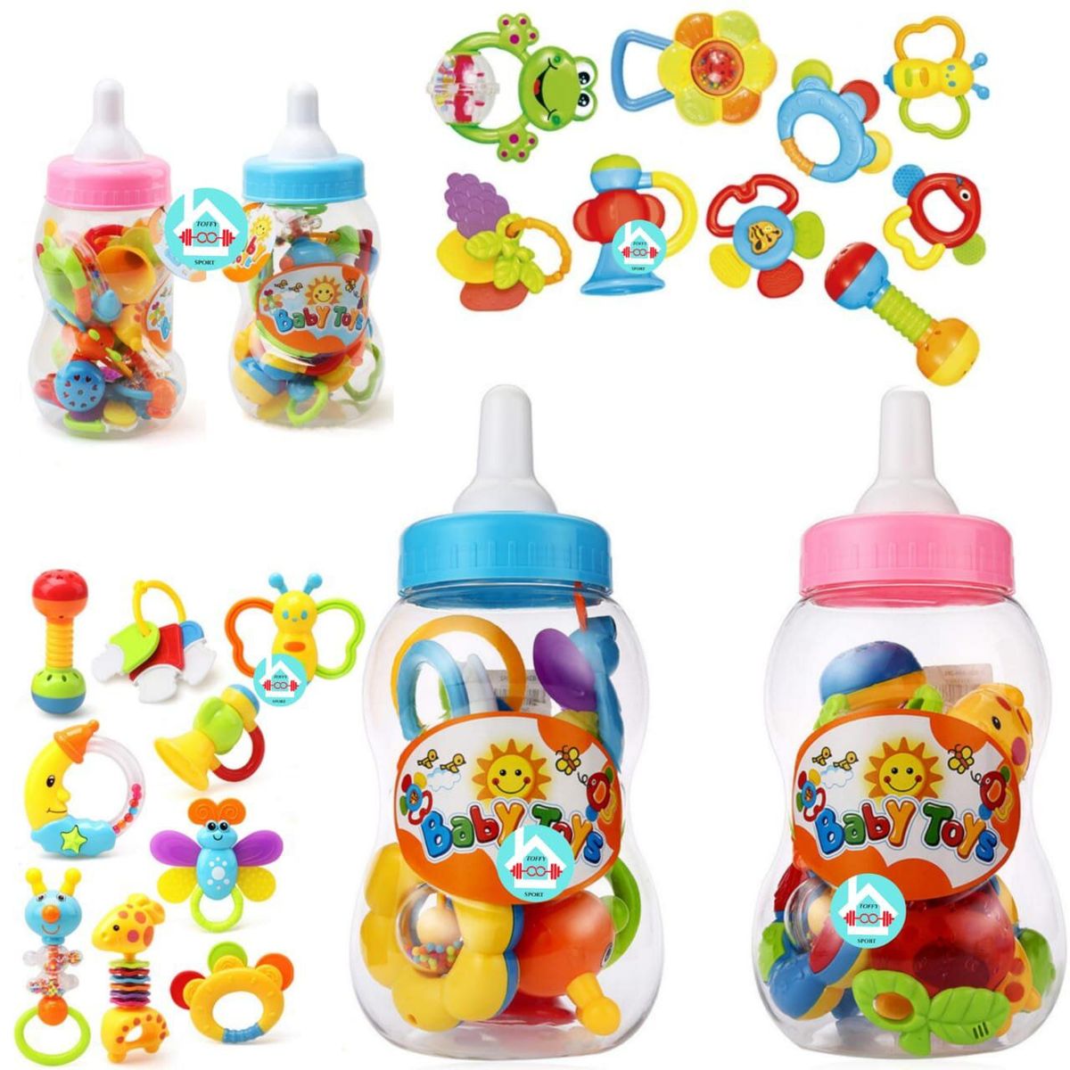 GENERICO - Juguete mordedor y sonajero para bebés botella