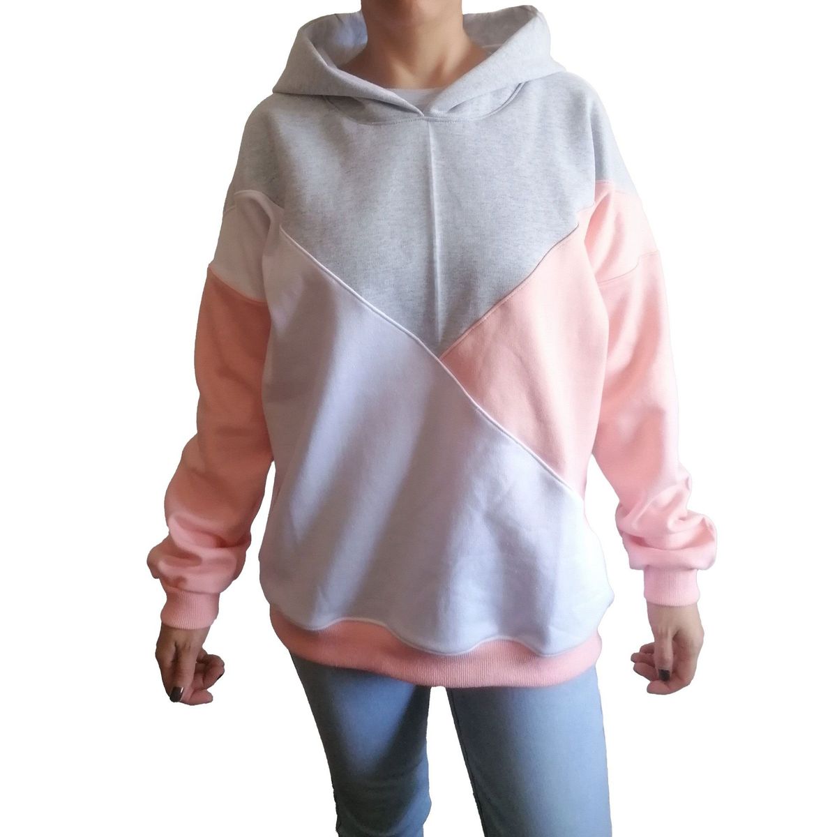 GENERICO - Polera Mujer Diseño Asimétrico con Capucha - Nathalie Love It - Melón