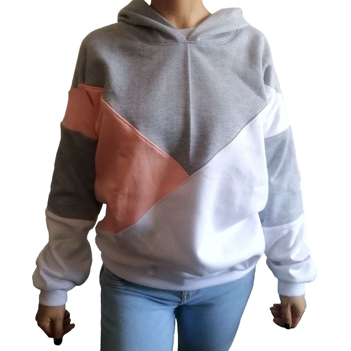 GENERICO - Polera Mujer Diseño Asimétrico con Capucha - Nathalie Love It  - Gris