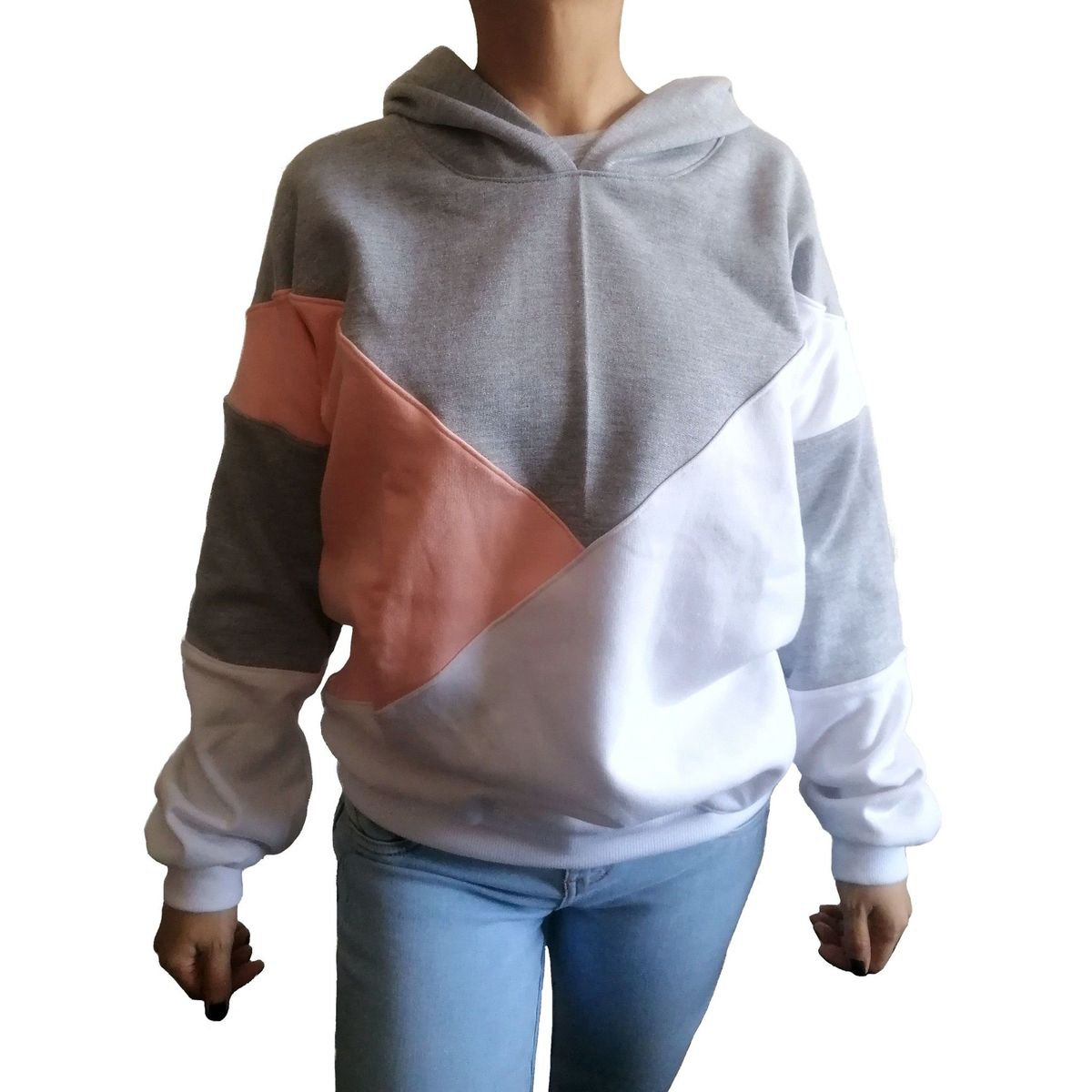 GENERICO - Polera Mujer Diseño Asimétrico con Capucha - Nathalie Love It  - Gris