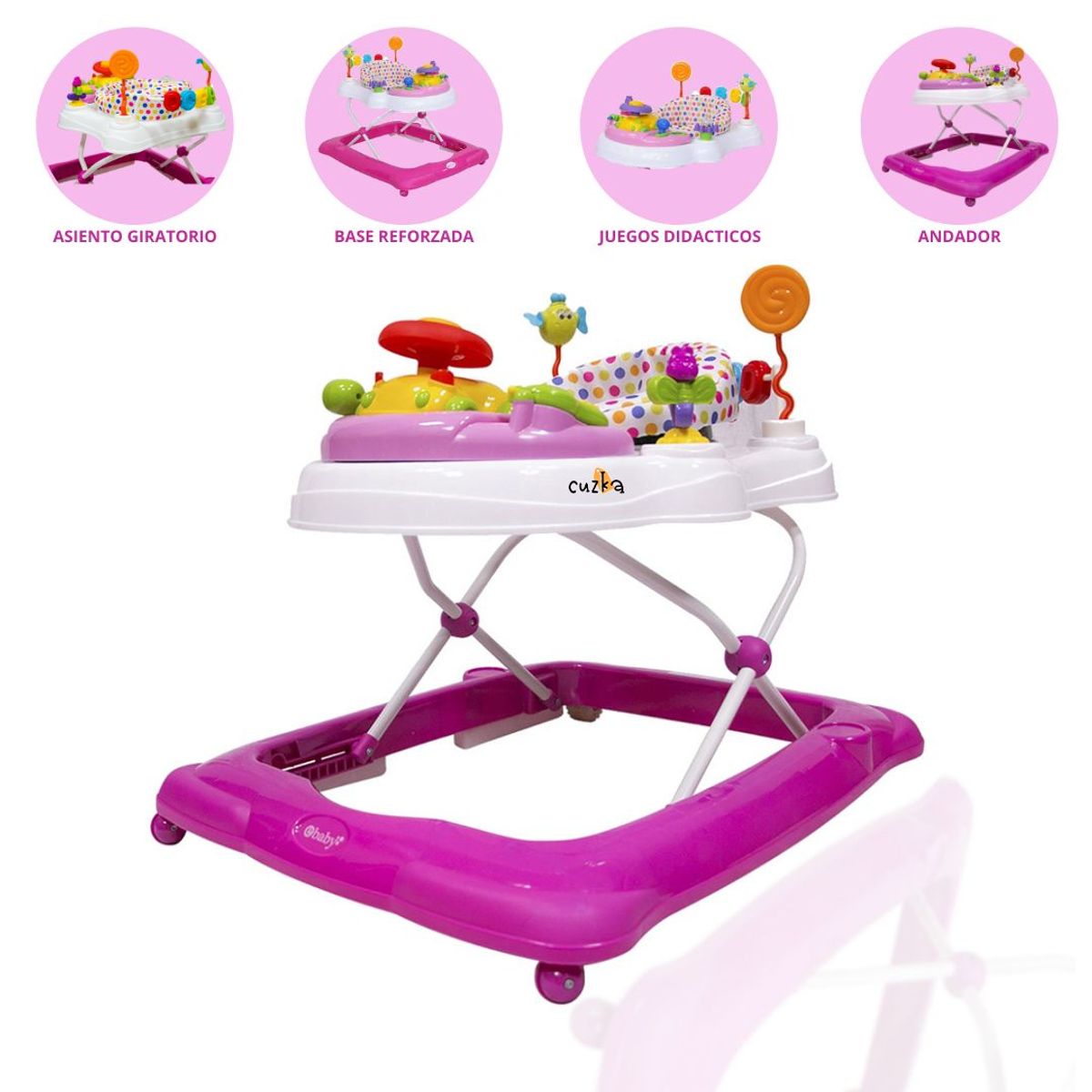 EBABY - Andador musical giratorio LESSI PINK