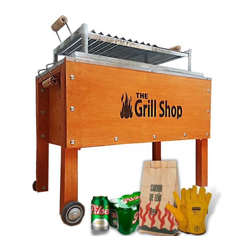 THE GRILL SHOP - Caja china mediana familiar  Guantes  Carbon  Cerveza
