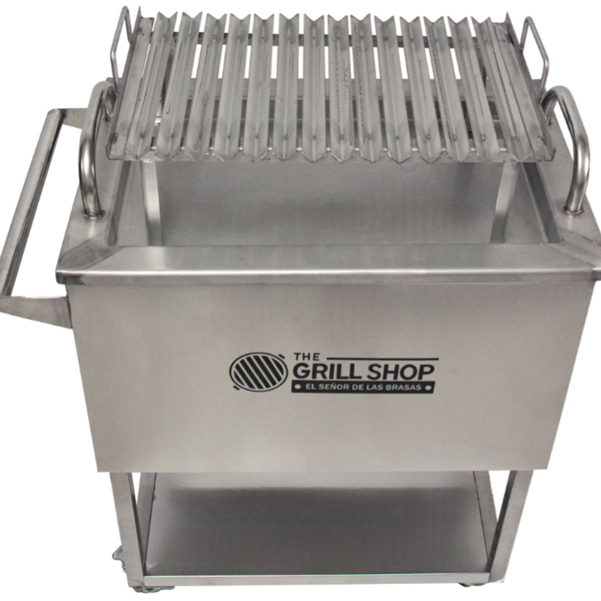 THE GRILL SHOP - Caja china mediana full acero inoxidable  Guantes  Carbon  Cerveza
