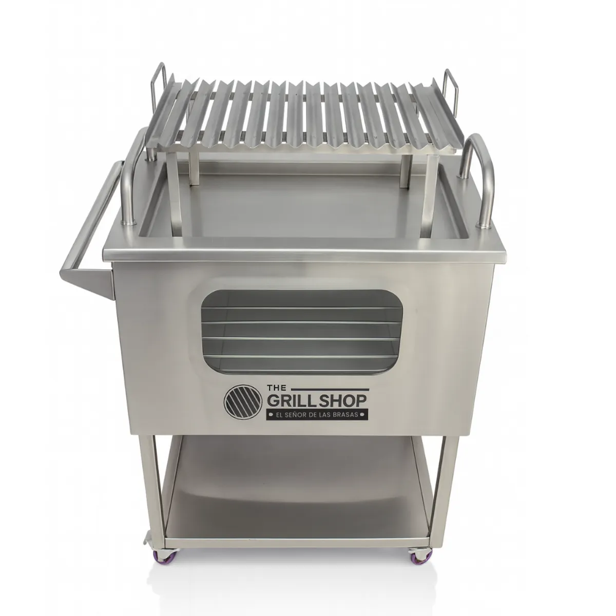 THE GRILL SHOP - Caja China Mediana Inoxidable  Visor + Guantes + Carbón + Cerveza