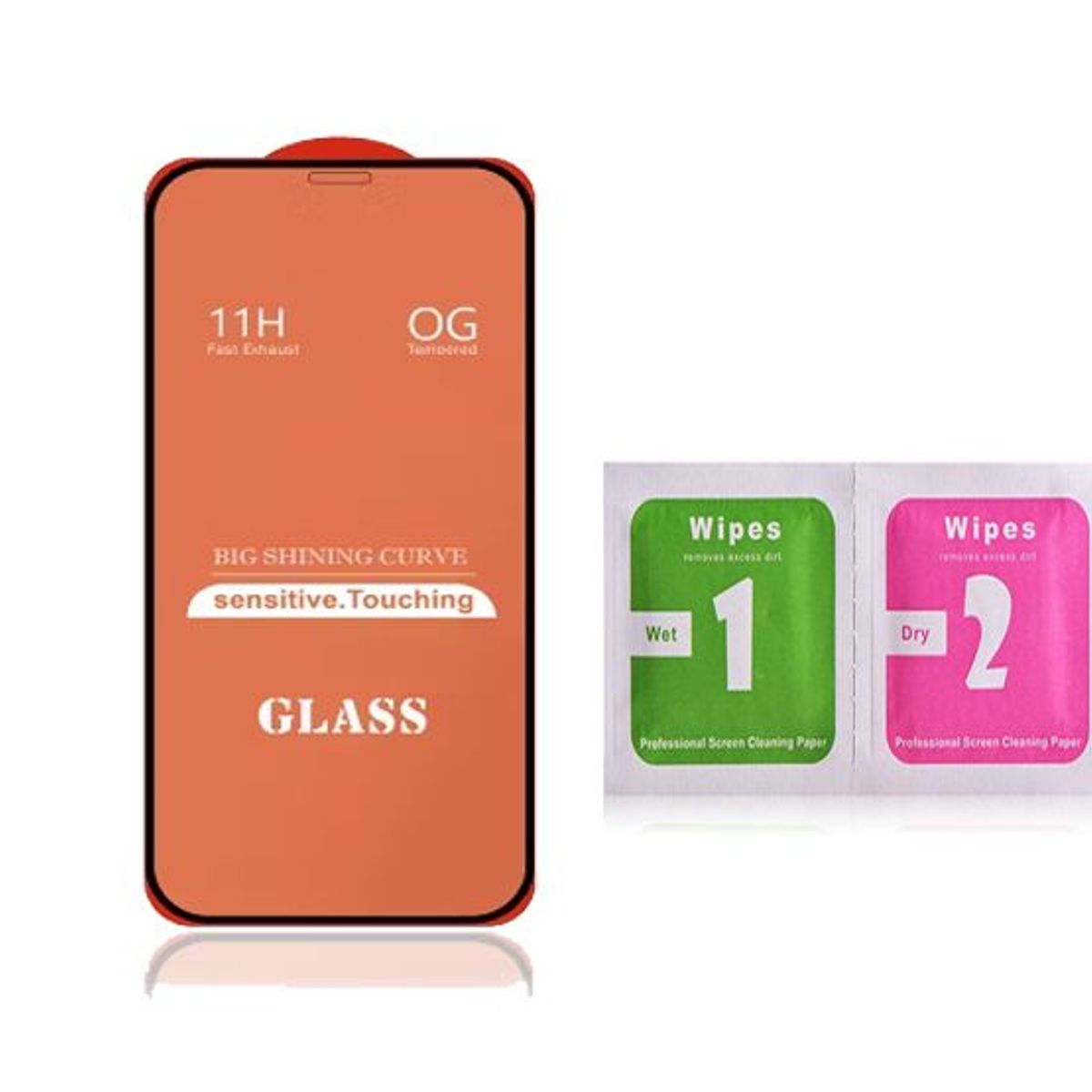 GENERICO - Mica Vidrio Templado 9H para iPhone 11 Pro Max Borde Negro