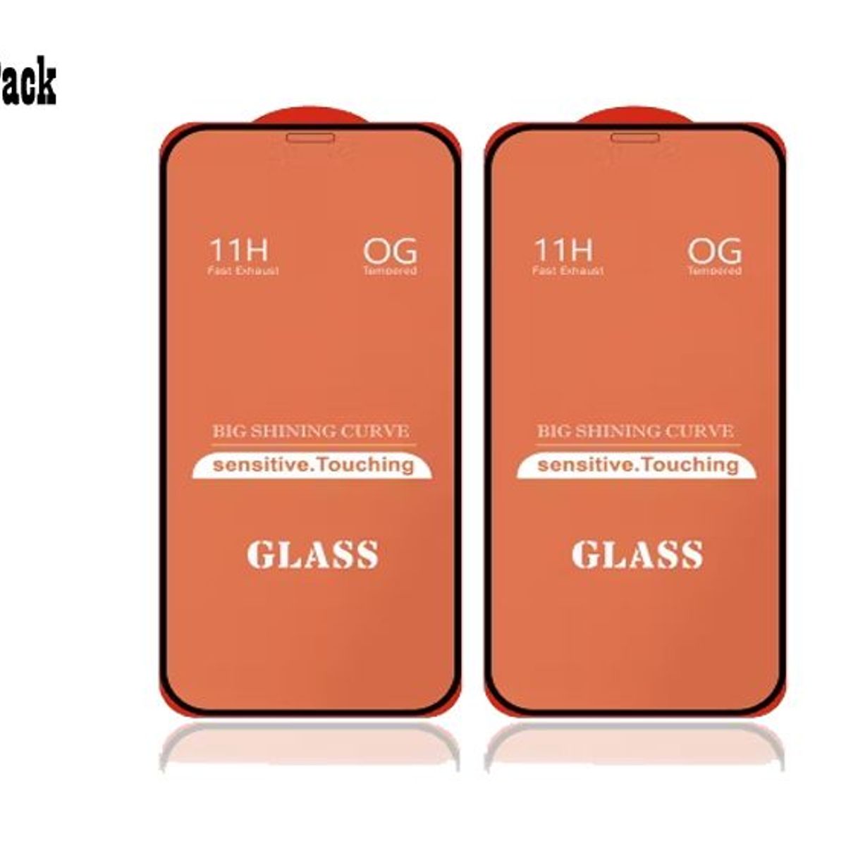 GENERICO - Pack X2 Micas Vidrio Templado 9H para iPhone 12 Borde Negro