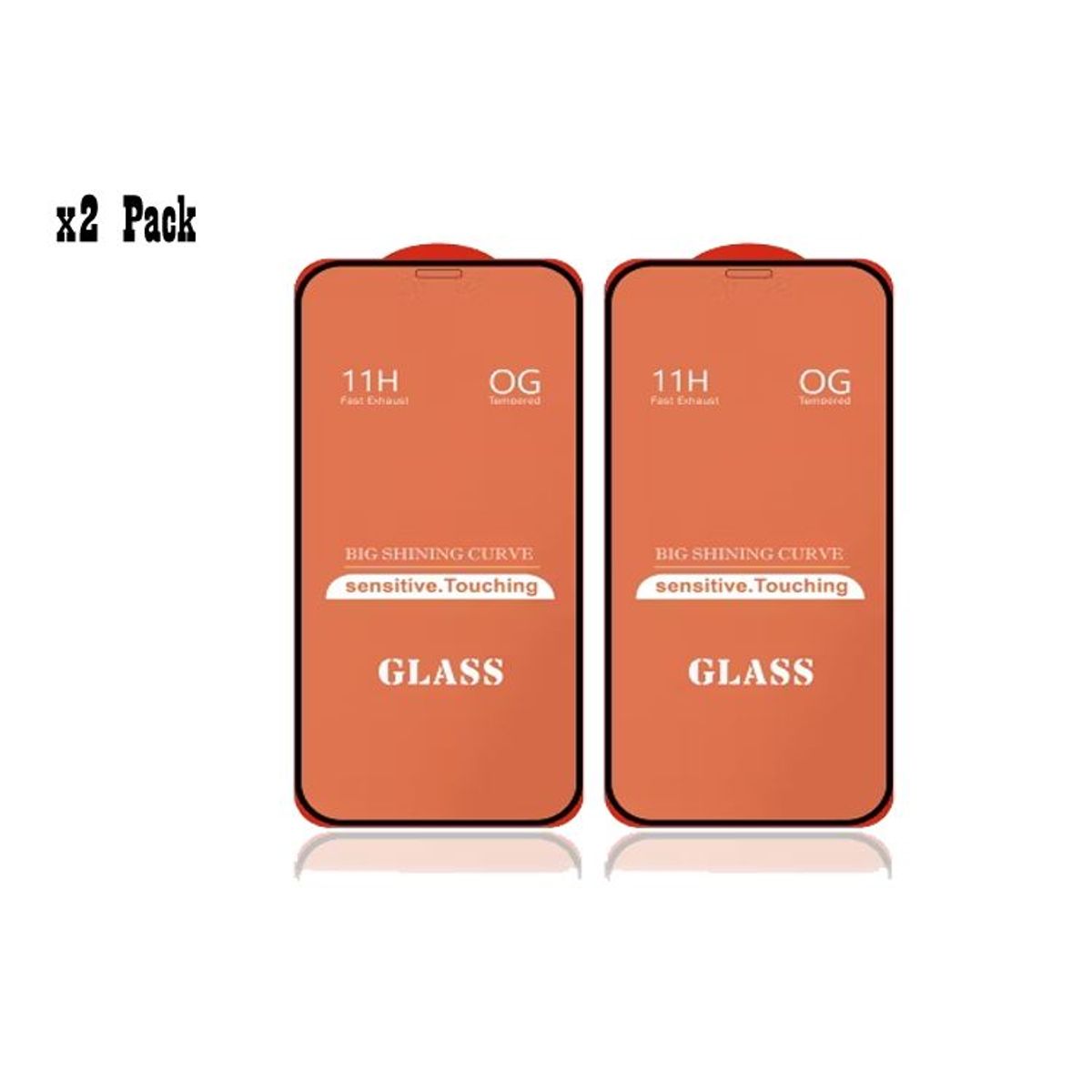 GENERICO - Pack X2 Micas Vidrio Templado 9H para iPhone 12 Borde Negro