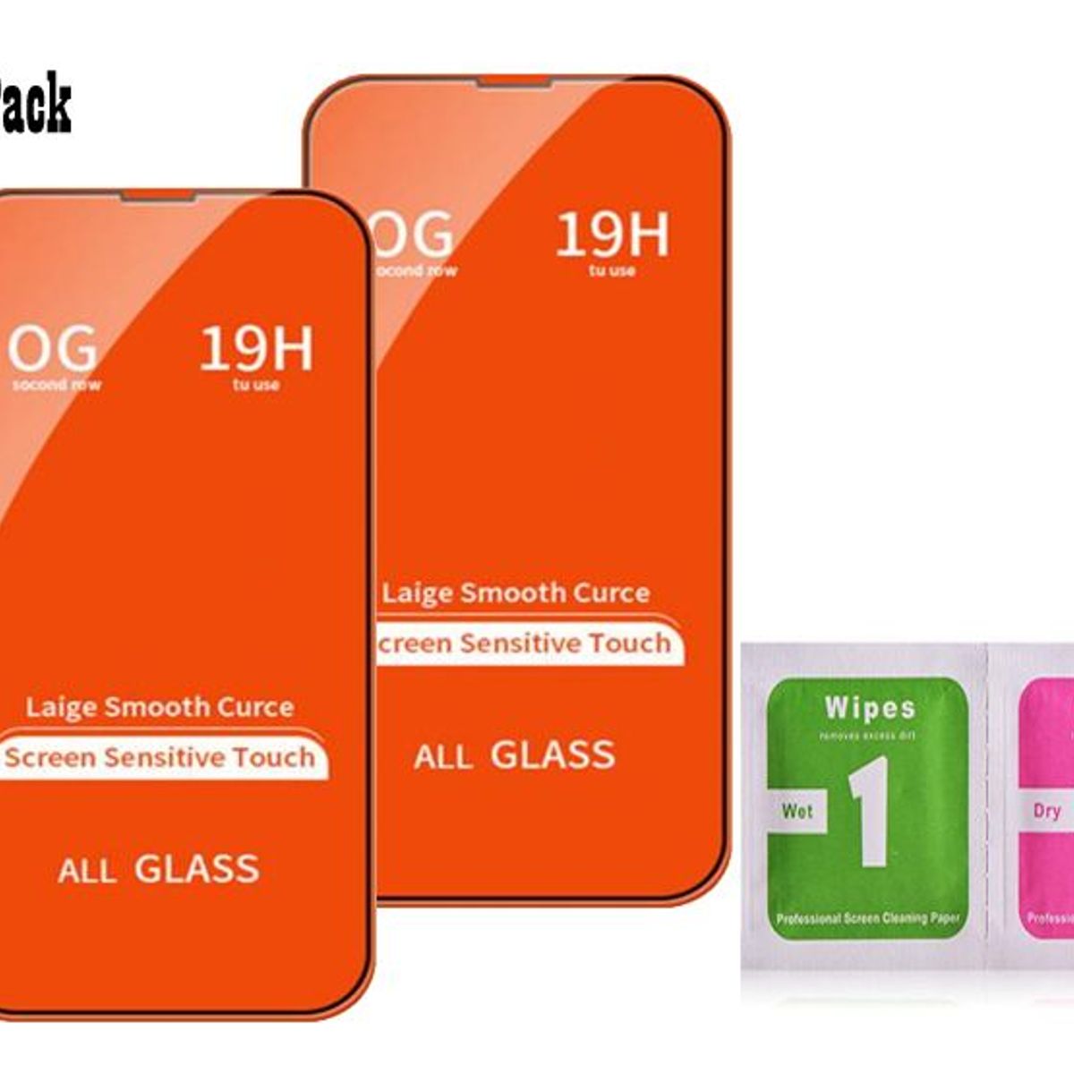 GENERICO - Pack X2 Micas Vidrio Templado 9H para iPhone 14 Pro Max Borde Negro